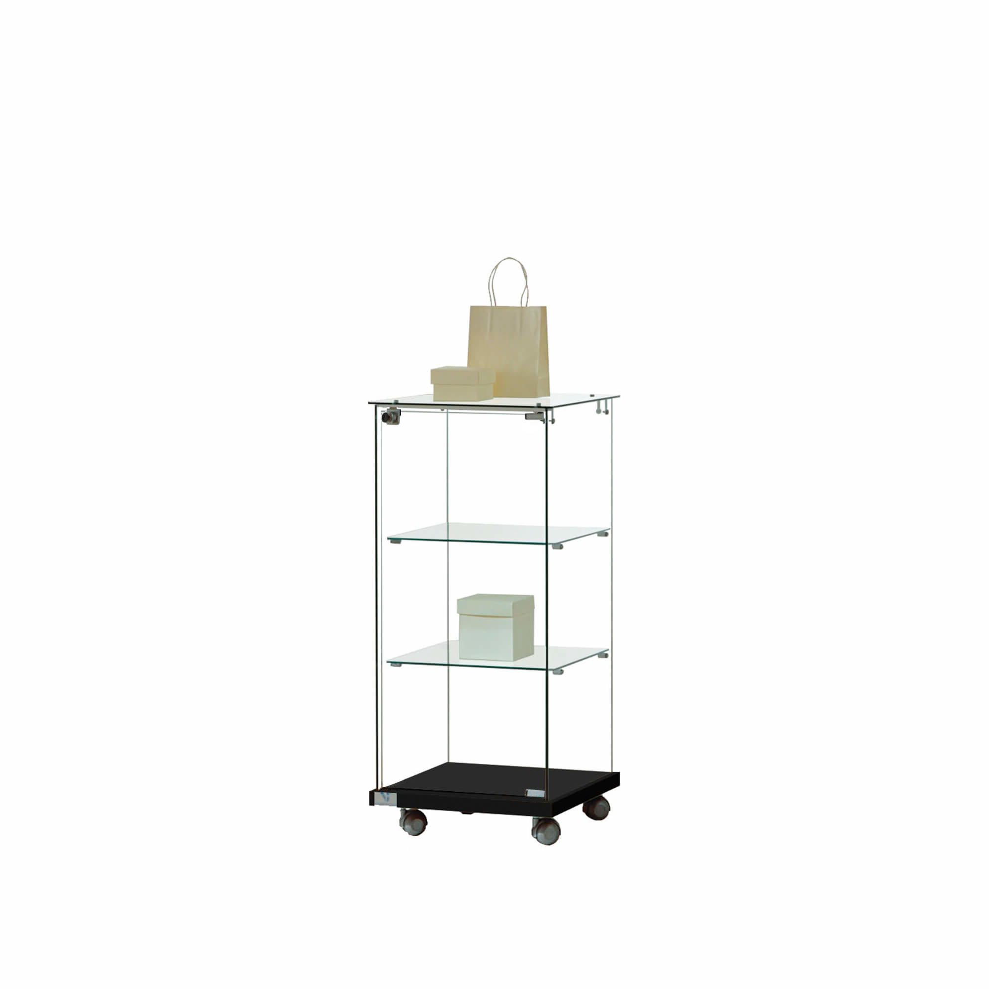 Glasvitrine Trento 5. m/2hylder & glastop, Sort