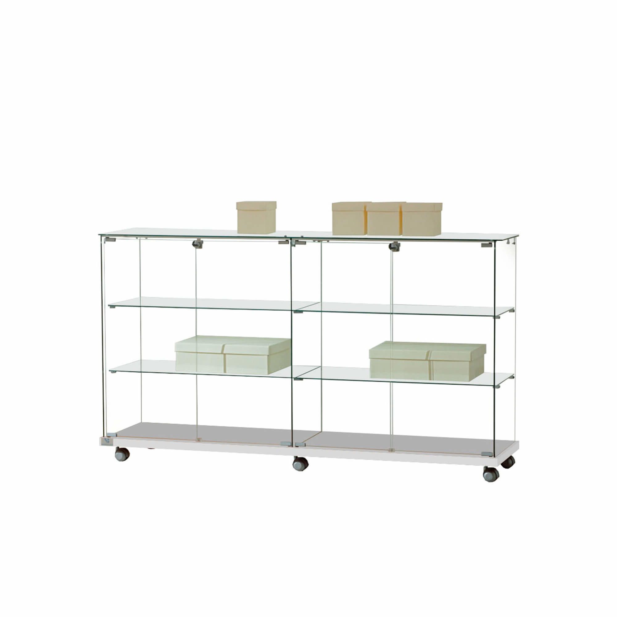 Glasvitrine Trento 8. m/4 hylder & glastop, Hvid
