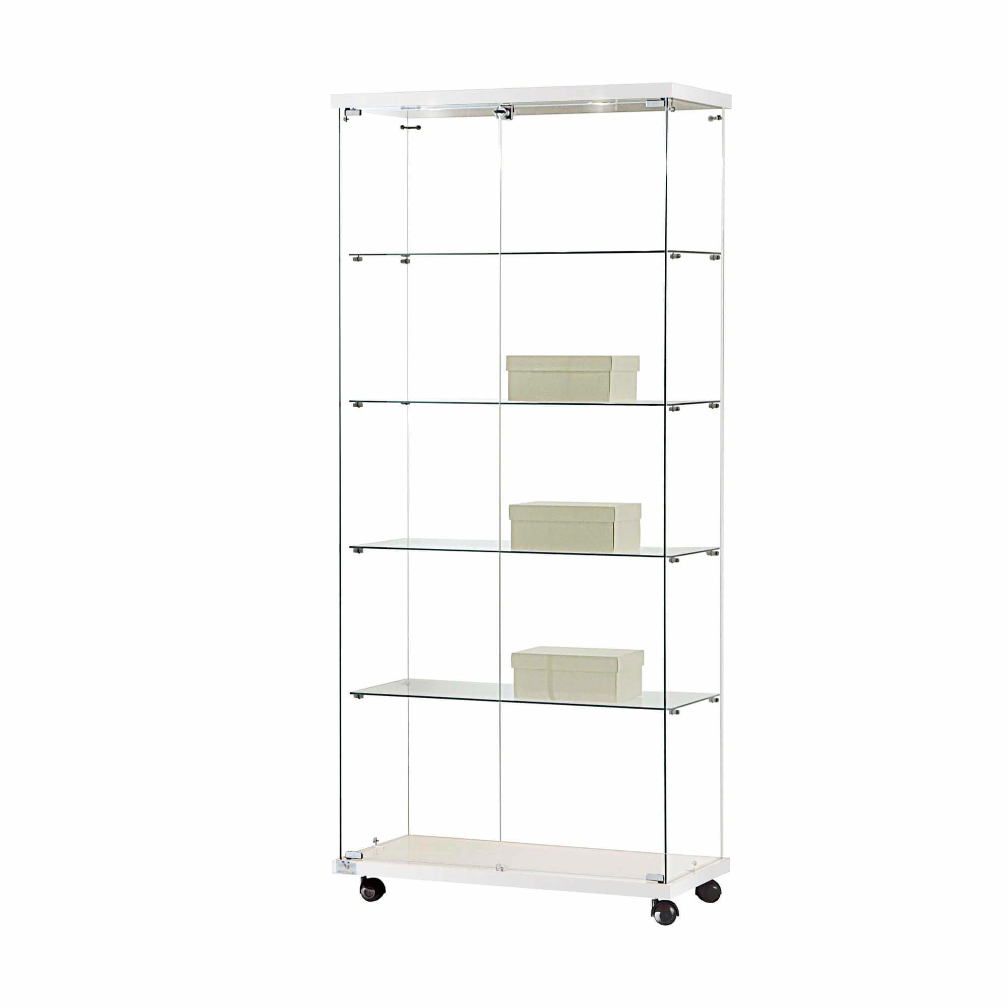 Glasvitrine Trento 2L. m/2 LED spot, hvid, Hvid