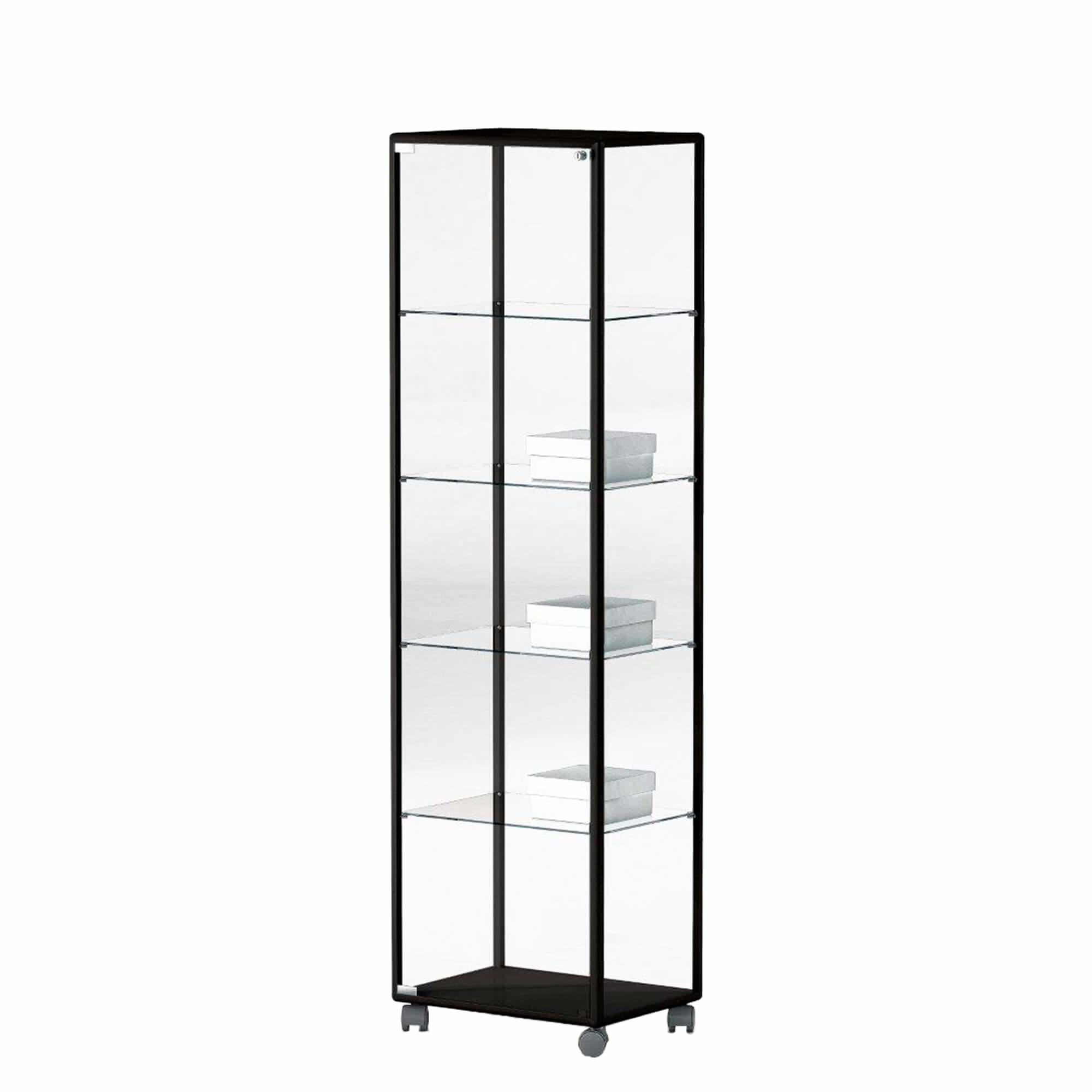 Glasvitrine Lux med 4 hylder, Sort