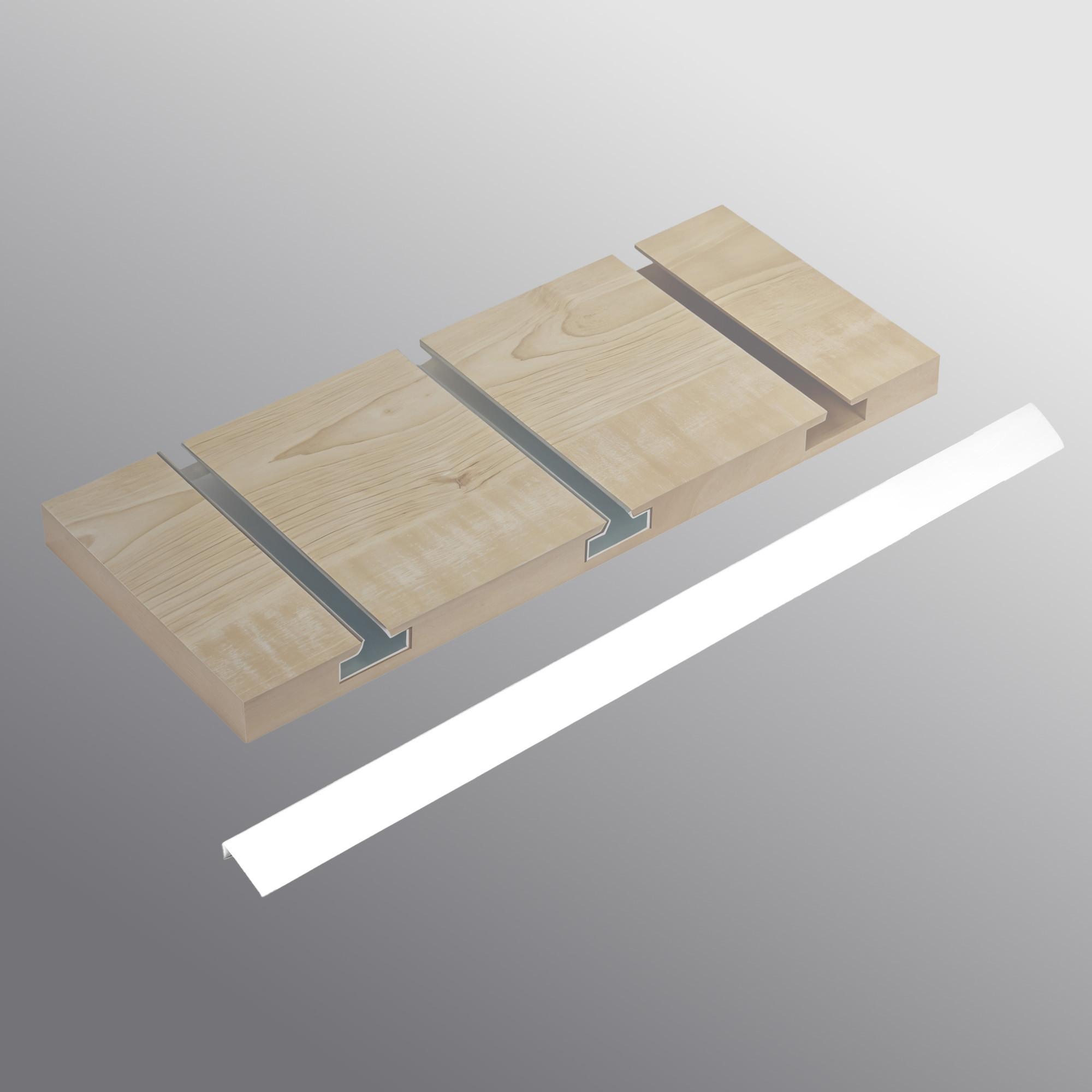 Afslutningsliste Premium 120 cm, Hvid