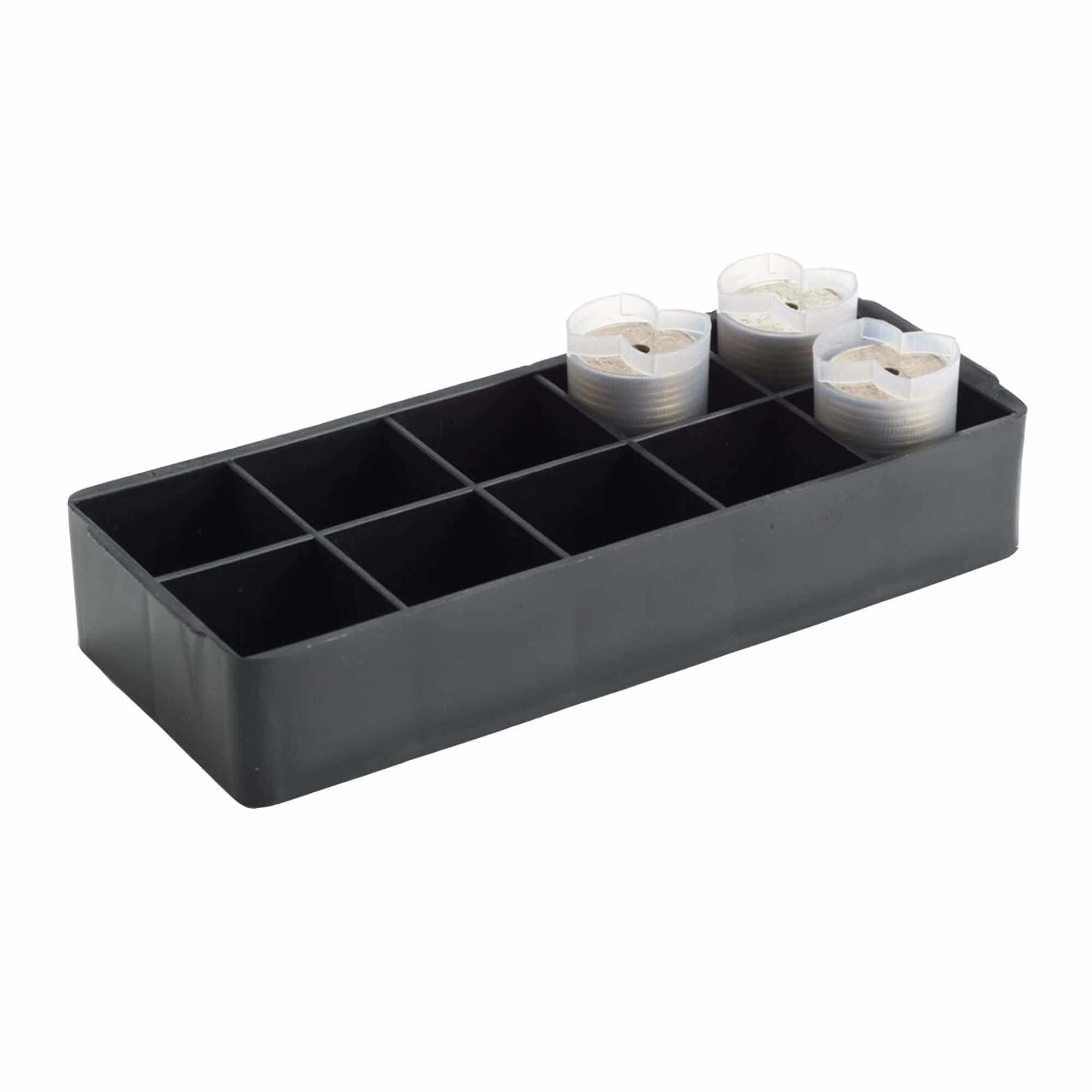 Møntbakke til 5 og 20 kr. tutter, sort