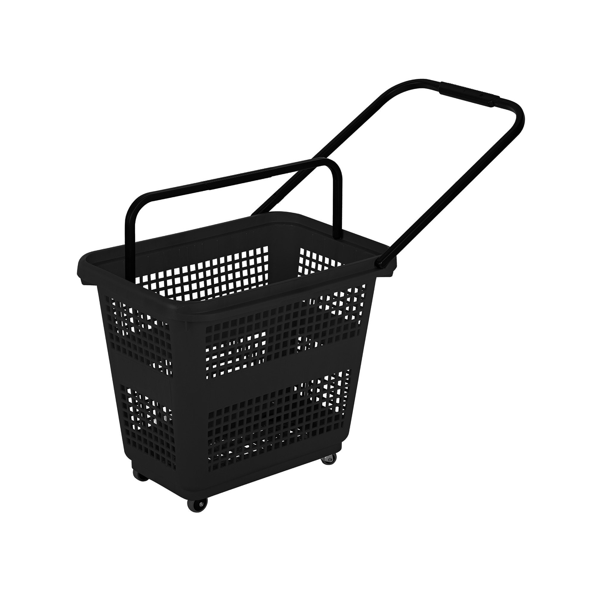 Indkøbskurv på hjul 54 liter, sort, Sort