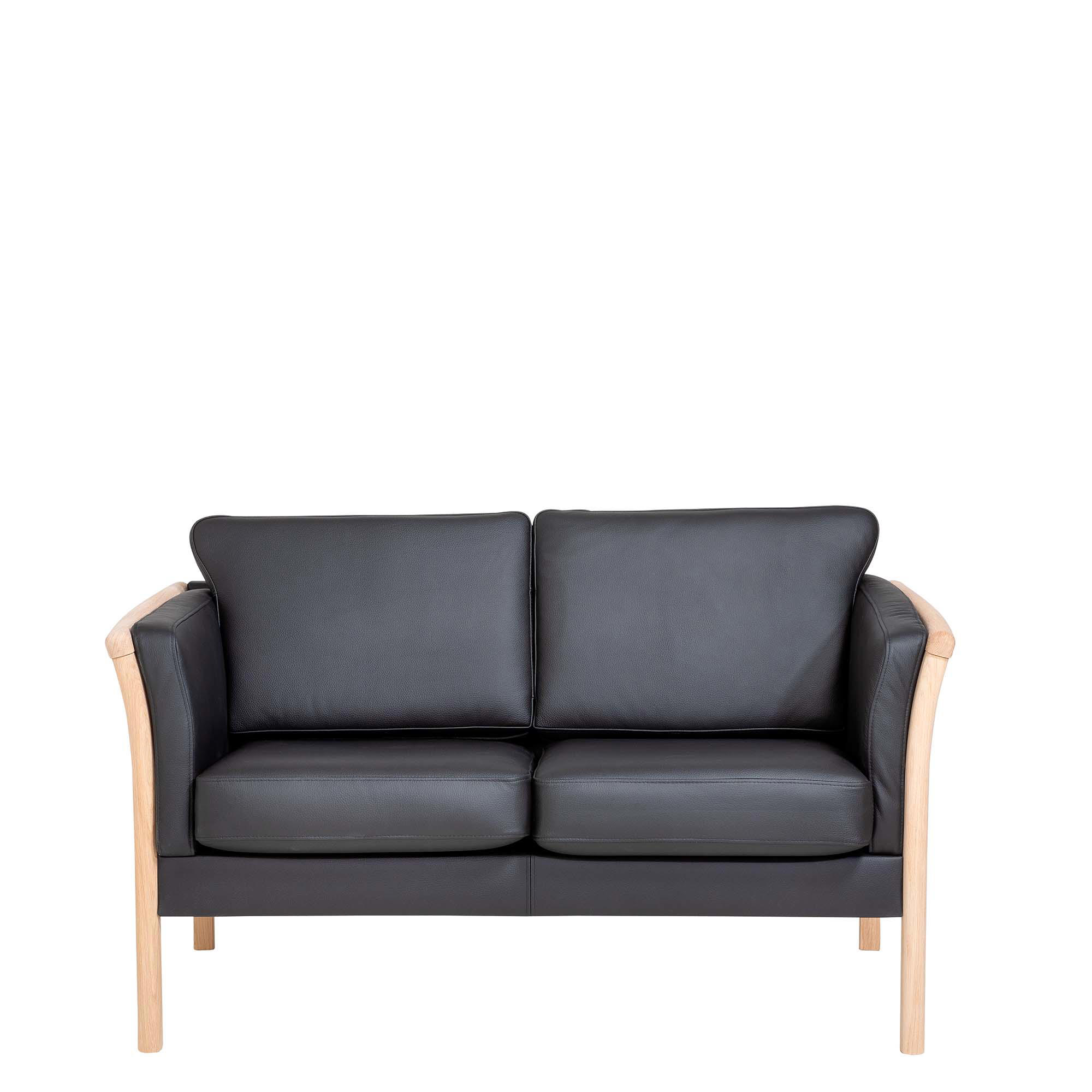 2 pers. sofa Newcastle lux, Læder sort