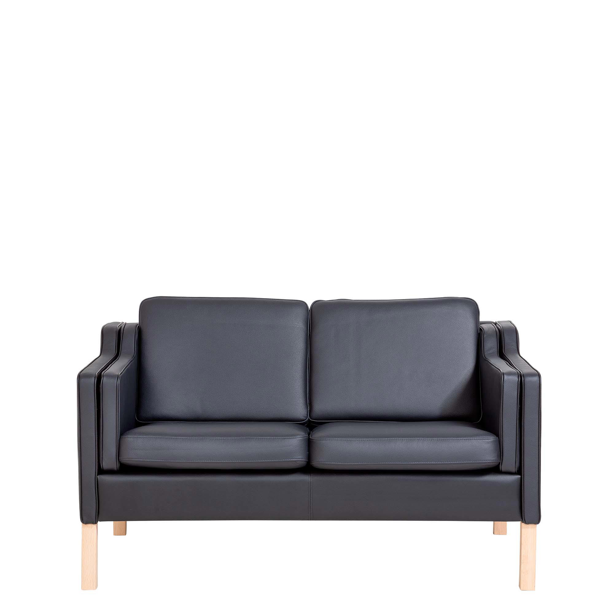 2 pers. sofa Liverpool, Læder sort