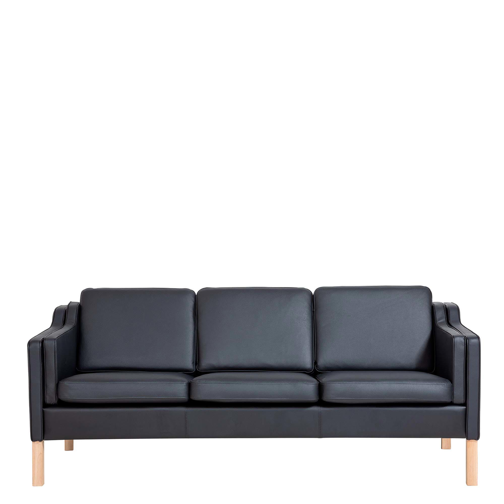 3 pers. Sofa Liverpool, Læder sort