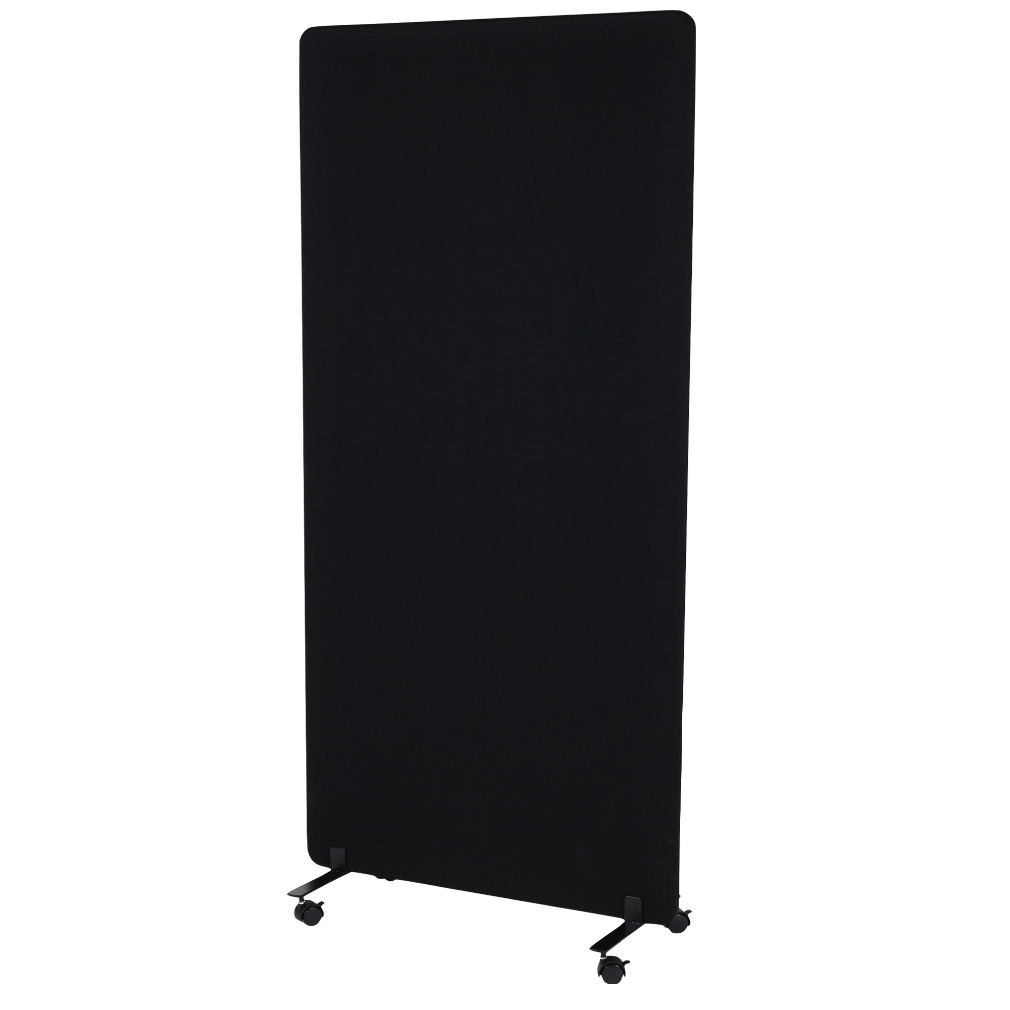 Skærmvæg med hjul | 80x165h cm | Eco Pure | 28 mm | Lydabsorberende materiale, Sort