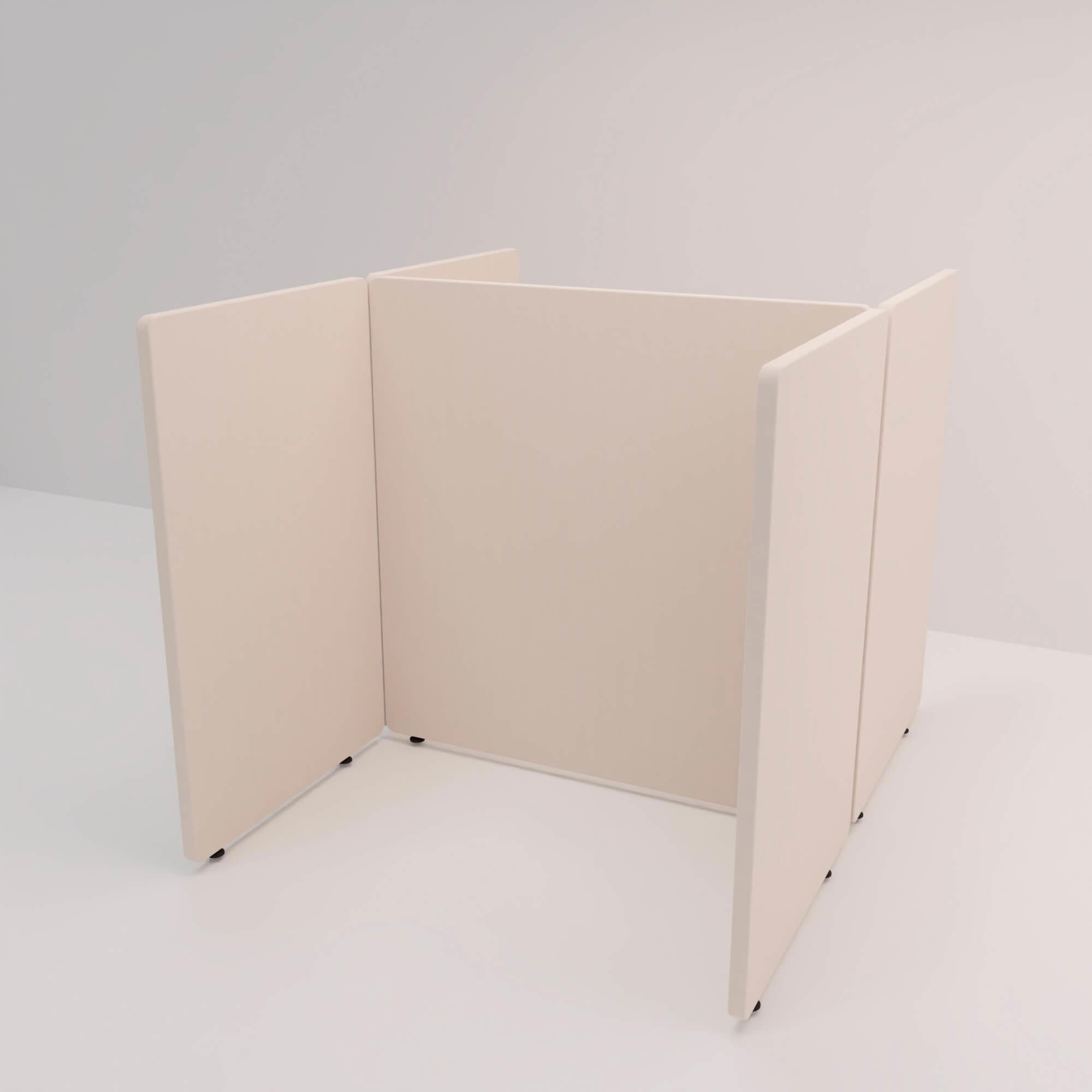 Skærmbås Nordic Light, 2 rum, 180x140 cm, Sand