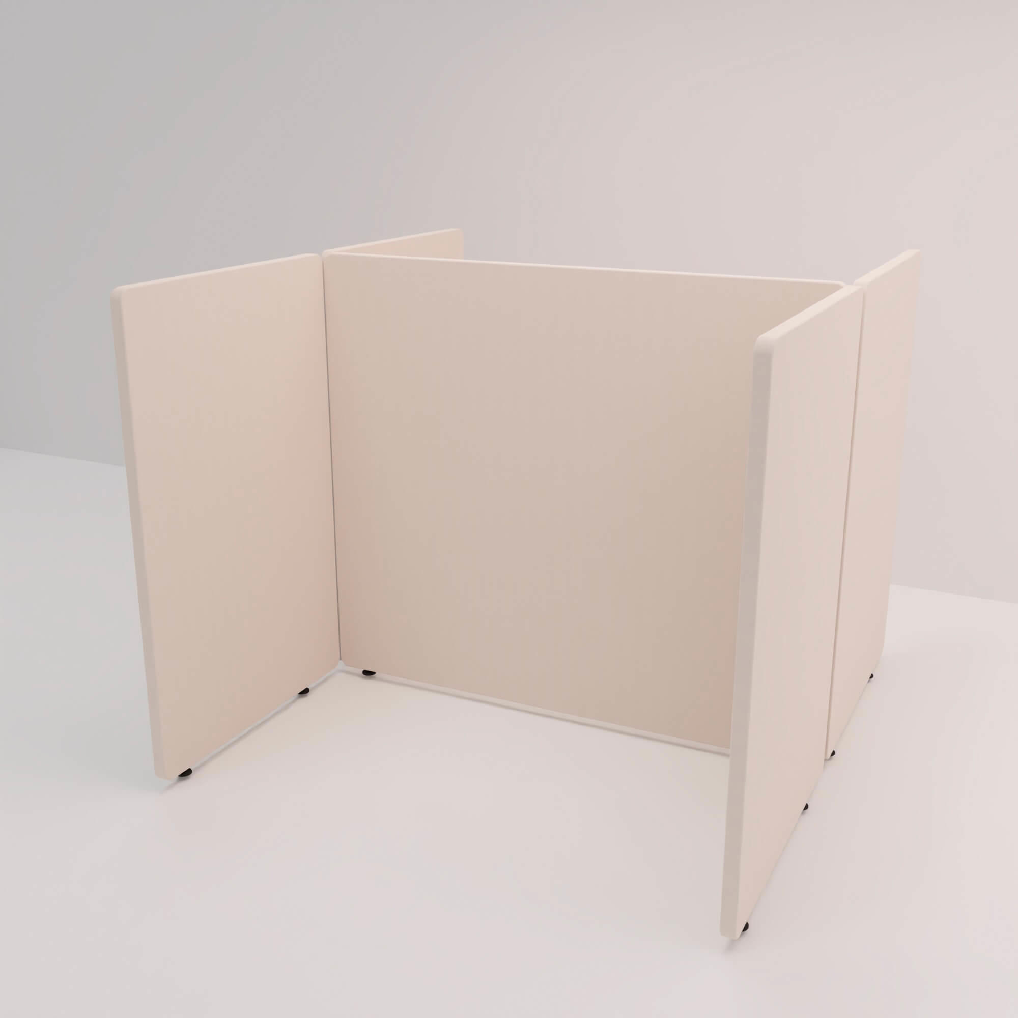 Skærmbås Nordic Light, 2 rum, 180x160 cm, Sand