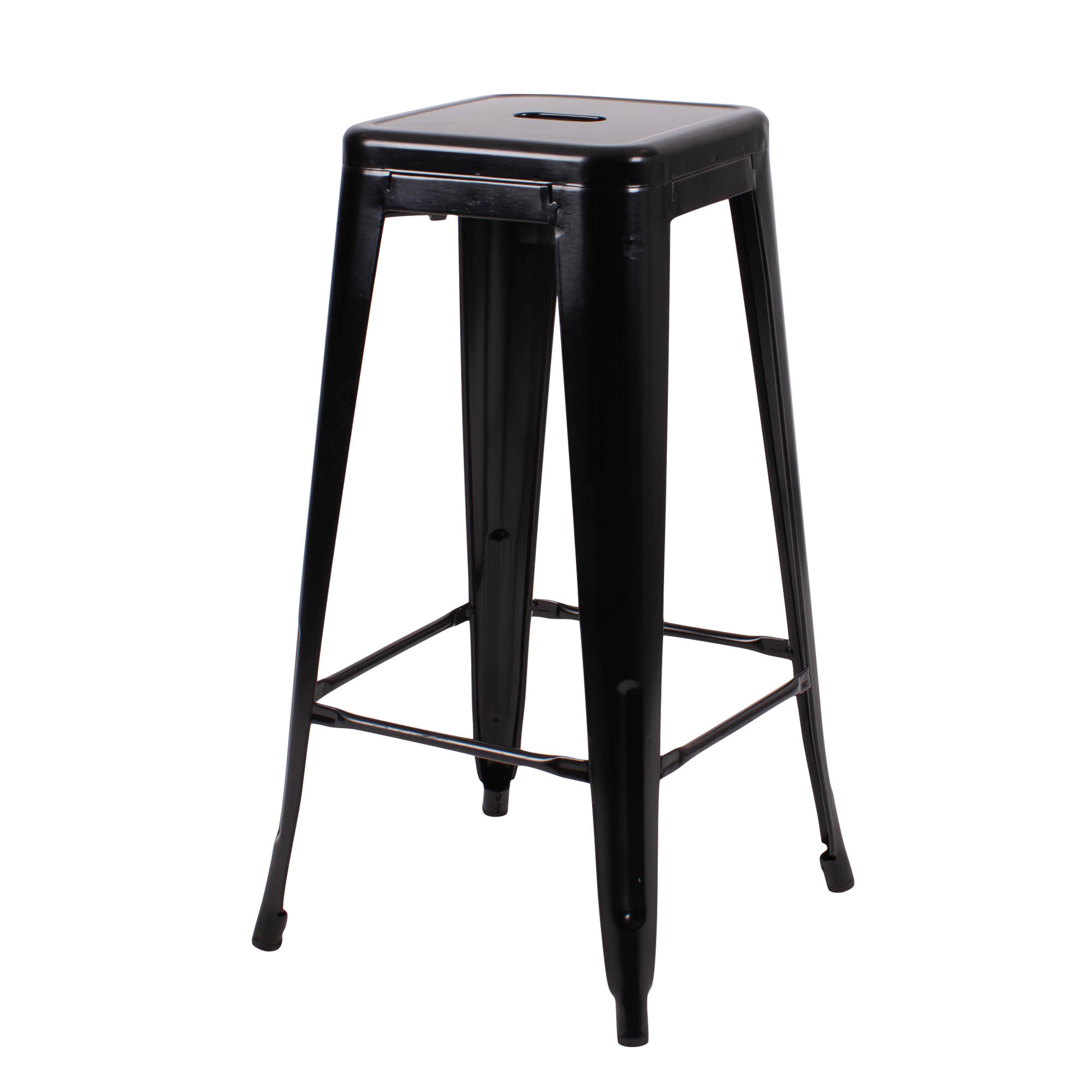 Barstol Paris i stål | Max. 130 kg | Siddehøjde 77 cm, Sort