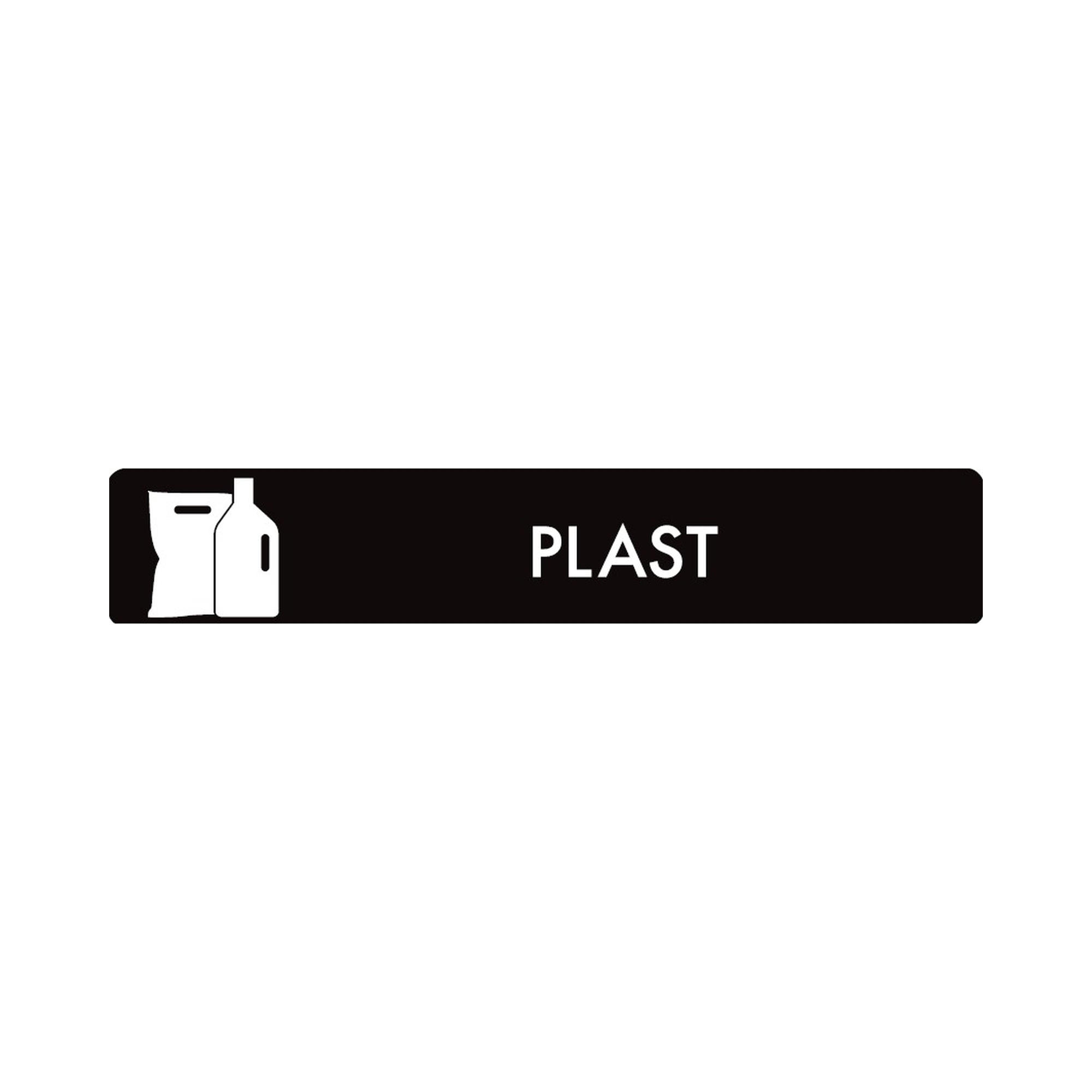 Pictogram sort m/hvid 'PLAST'