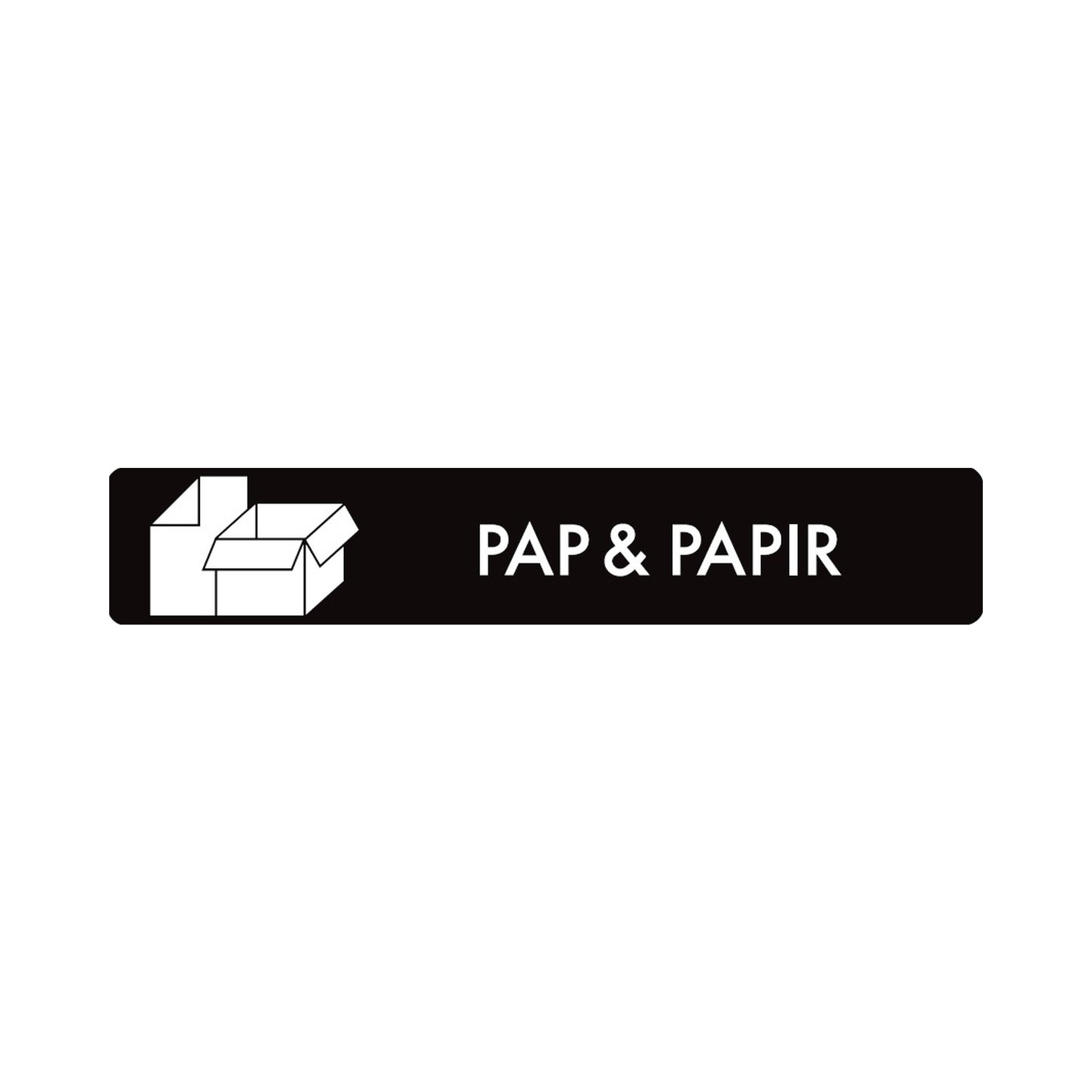Pictogram Sort m/hvid 'PAP OG PAPIR'