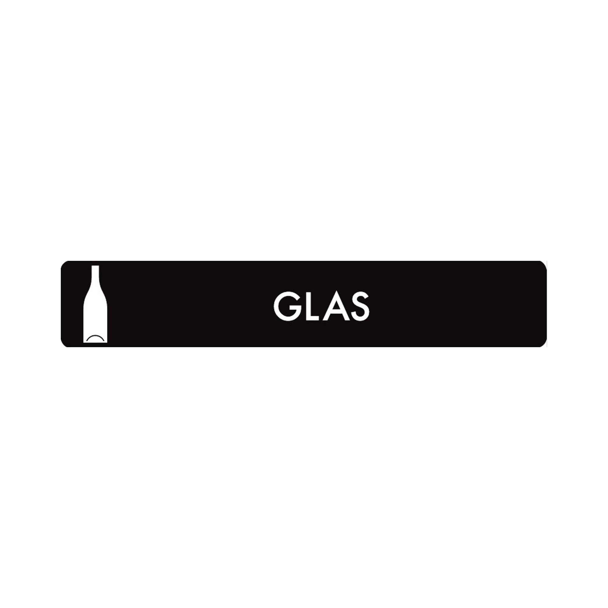 Pictogram sort m/hvid 'GLAS'