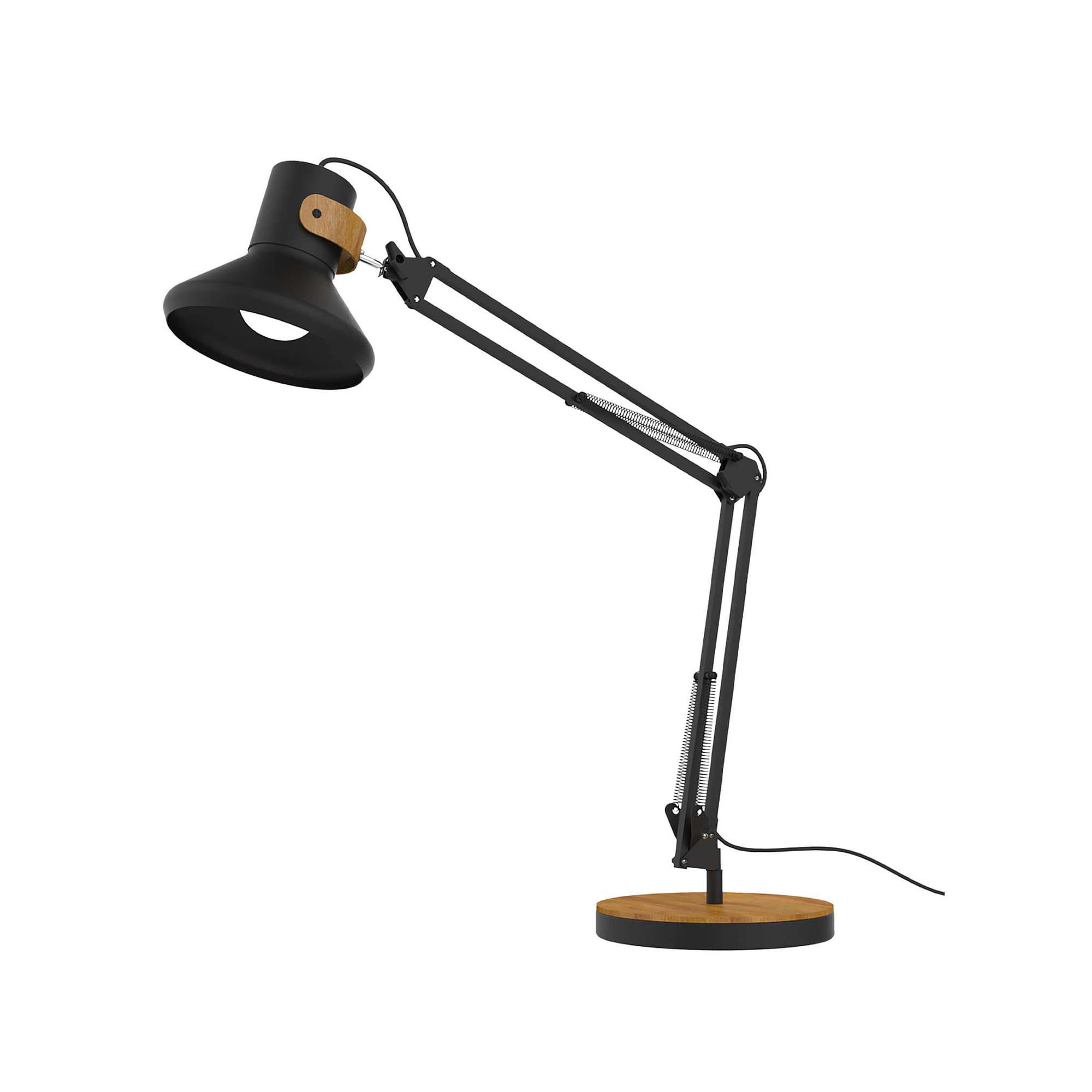 Skrivebordslampe Baya bamboo LED, Sort