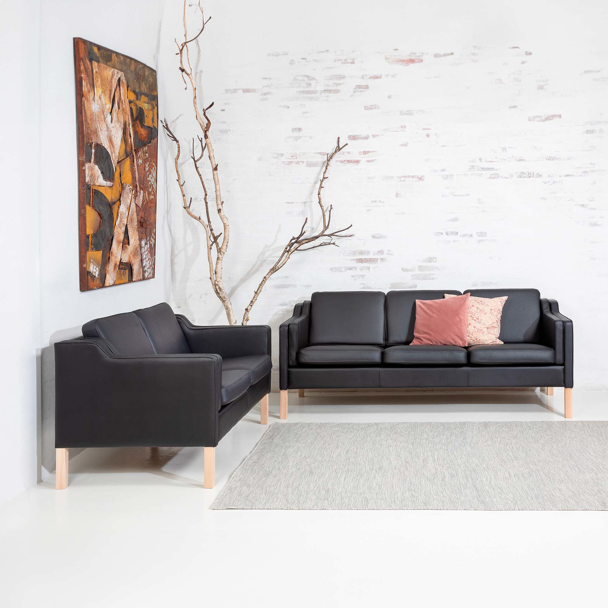 Liverpool Lux Sofasæt 2+3 pers. sort Dolaro Læder