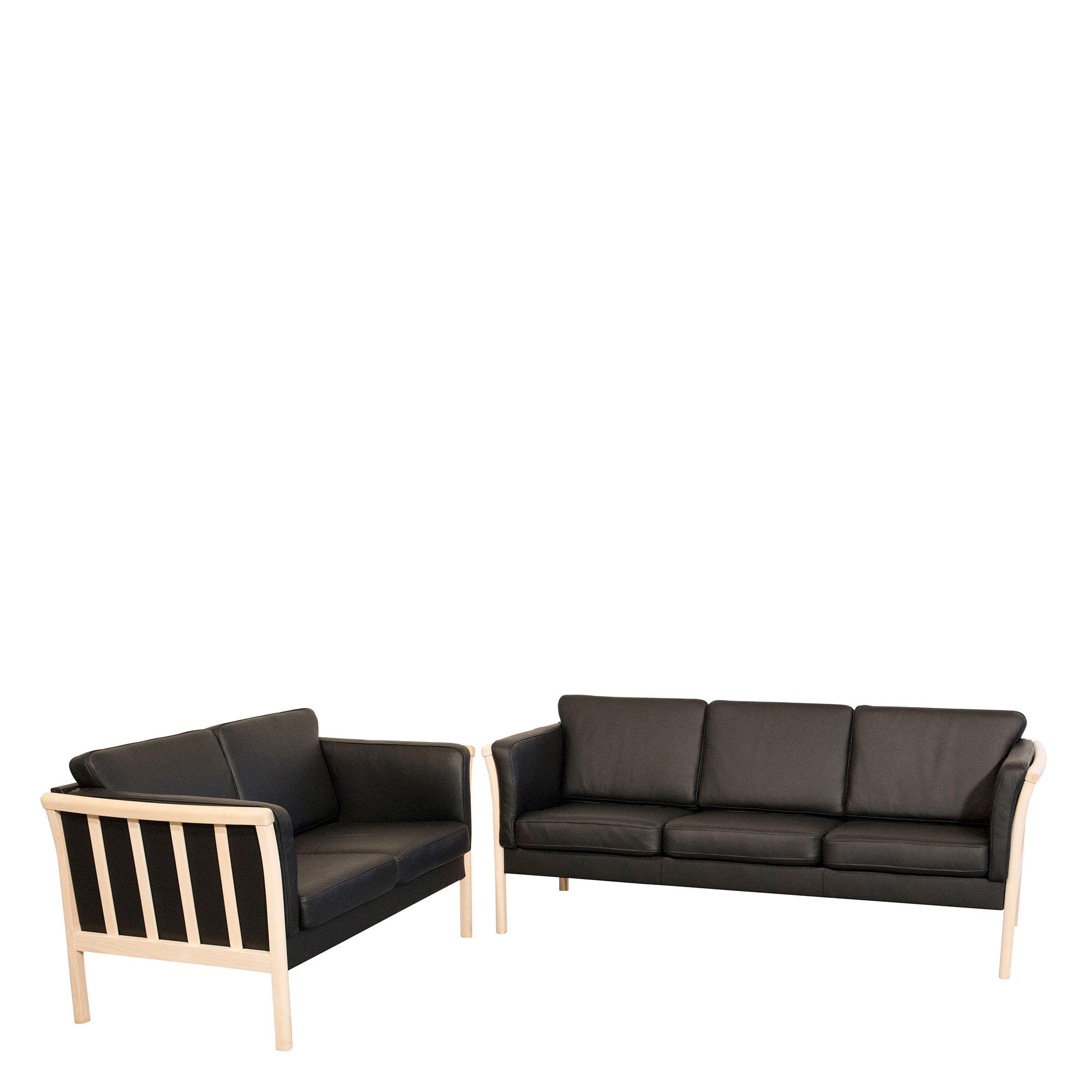 Sofasæt Newcastle lux 2+3 pers. Eg, Sort Dolaro Læder