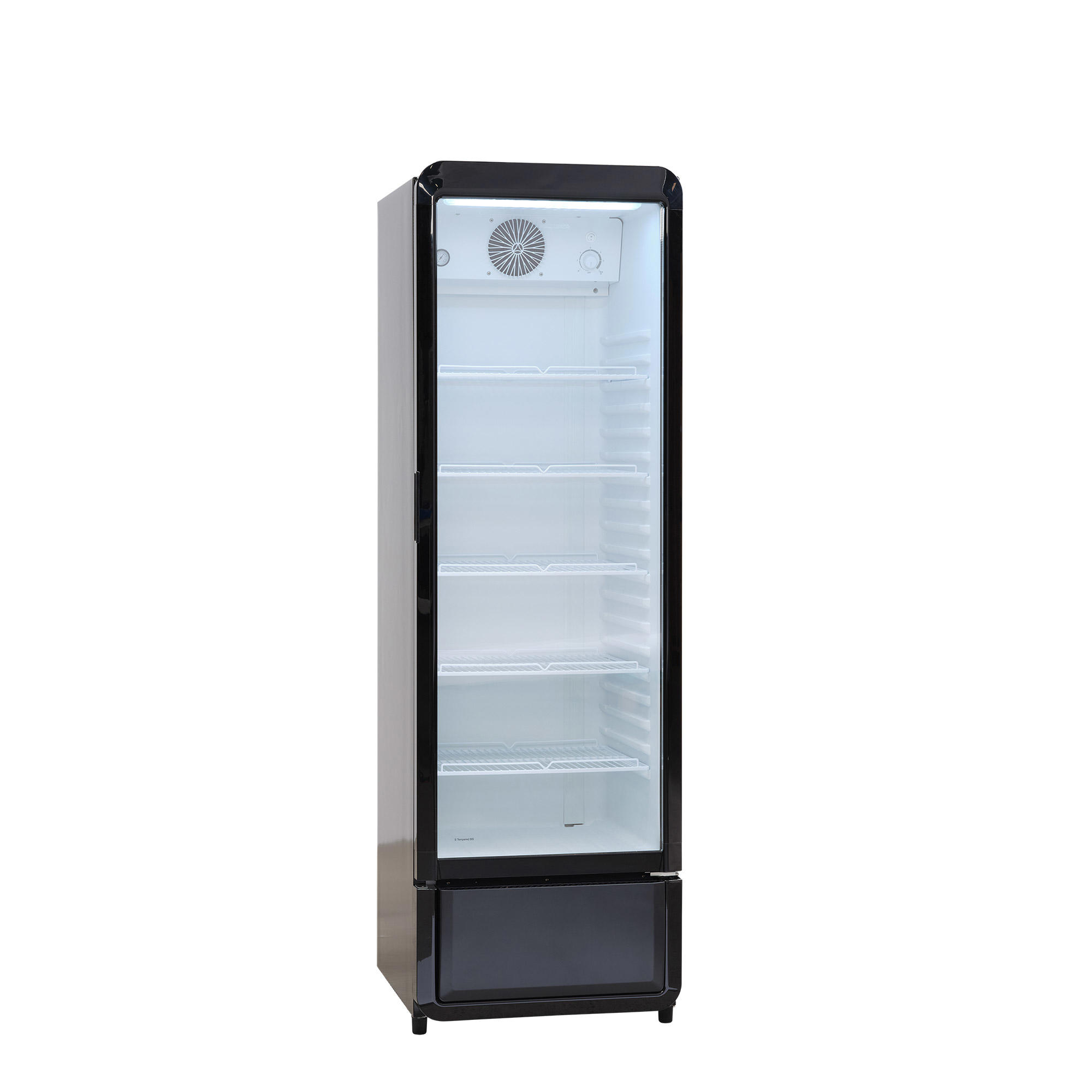 Display køleskab med 5 hylder Scandomestic DC280BD | 258 L | Ventileret køling | Sort