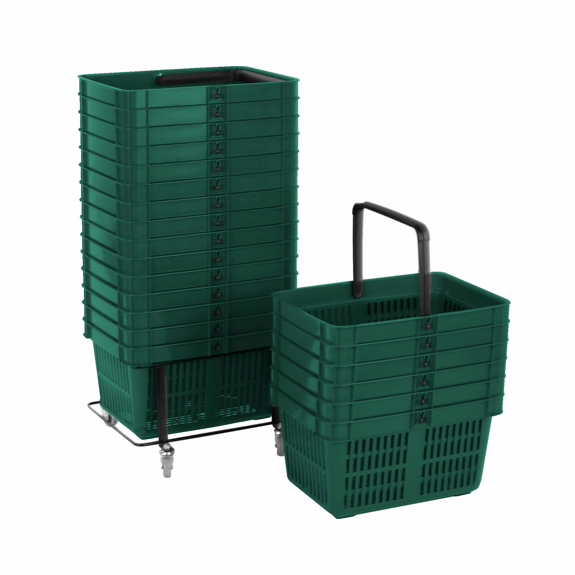 Indkøbskurv 27 liter, 22-stk. + vogn