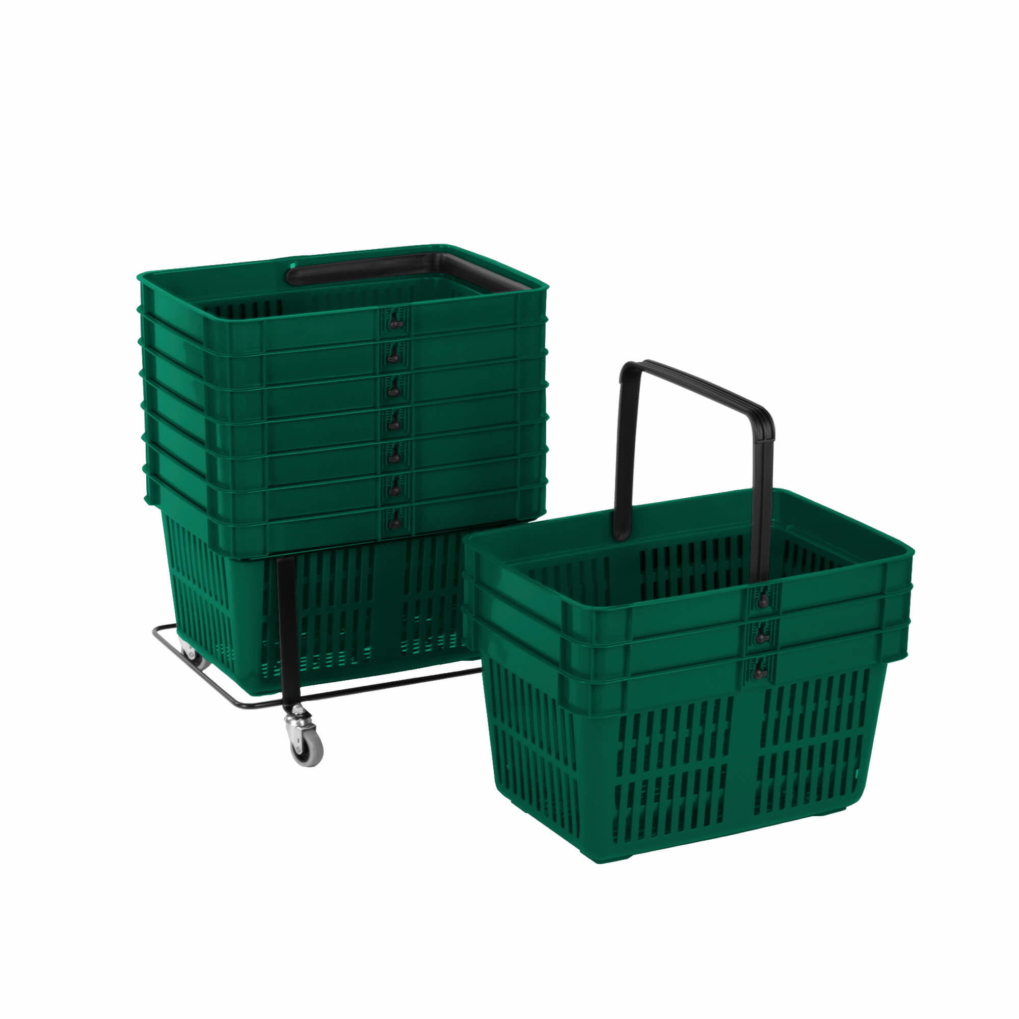 Indkøbskurv 27 liter, 10-stk. + vogn