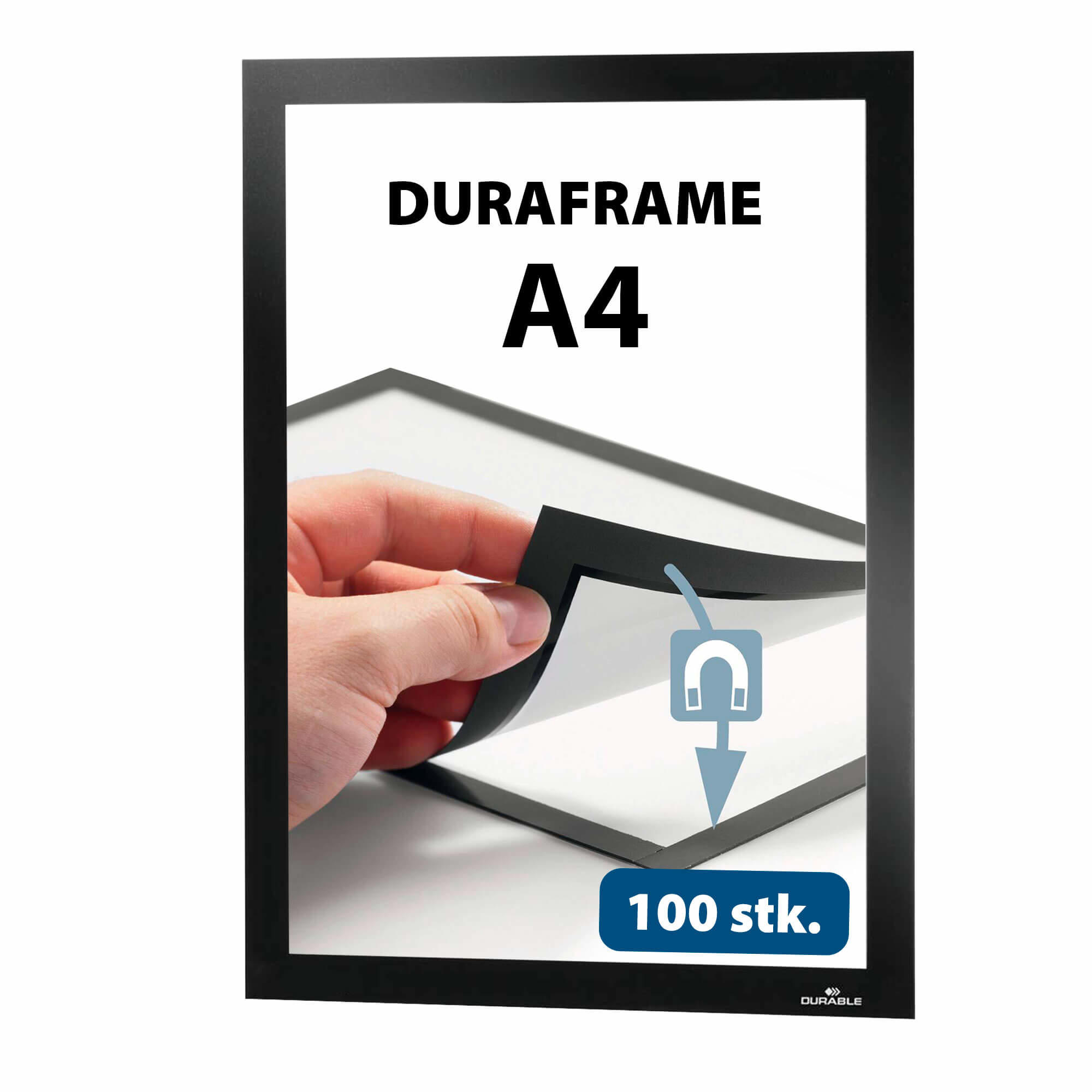 100 stk. A4 Duraframe Selvklæbende Magnetramme | STORKØB