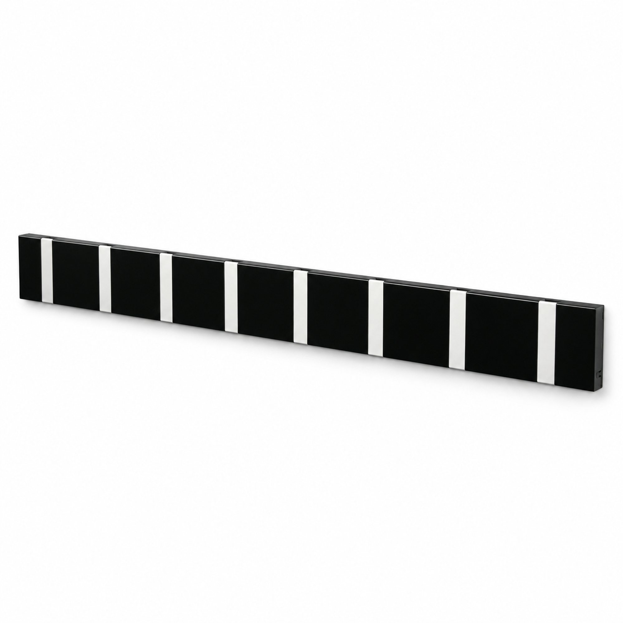 Knagerække, Knax, 8 knager, sort/alu, Sort