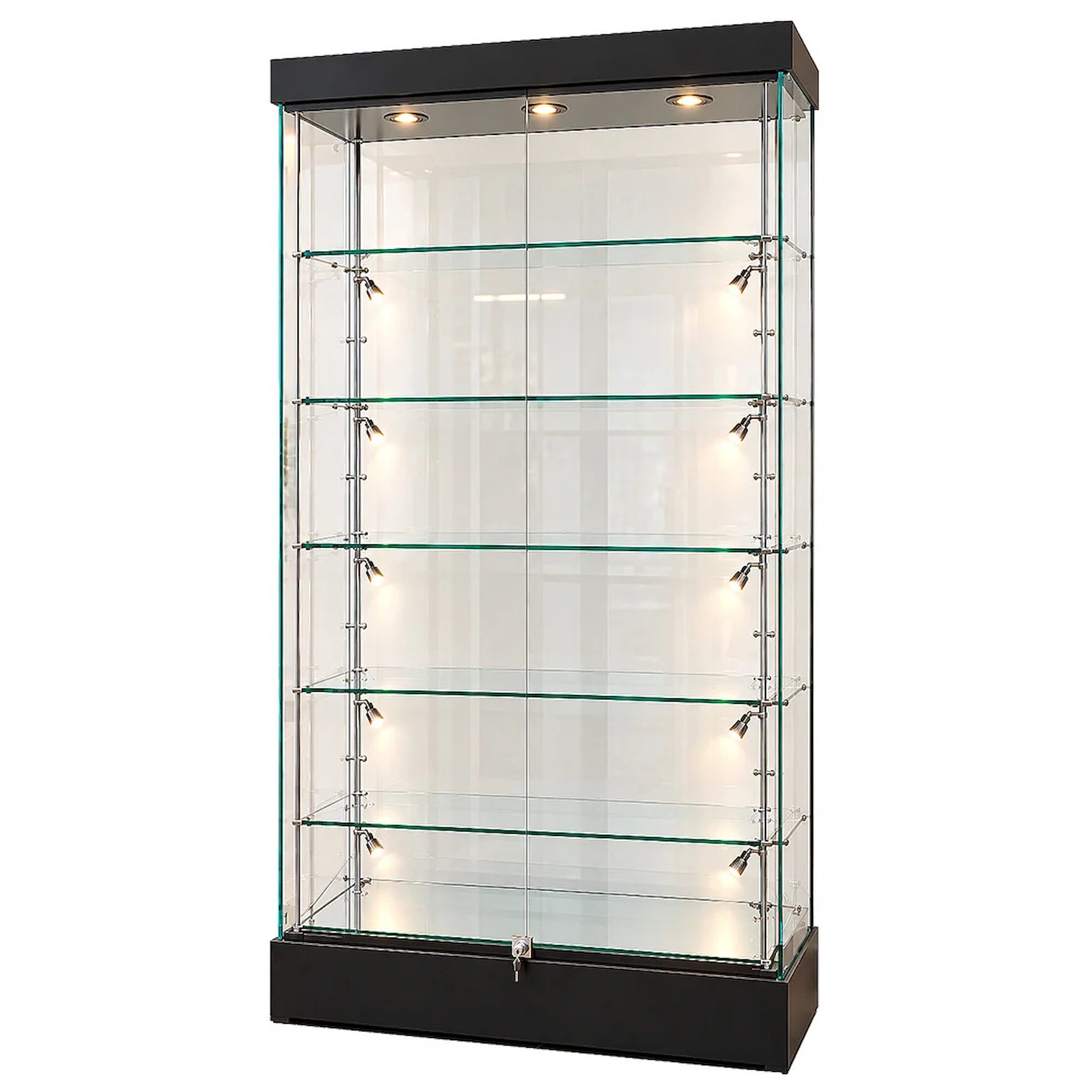 Glasmontre PRISMA m. LED lys og lås