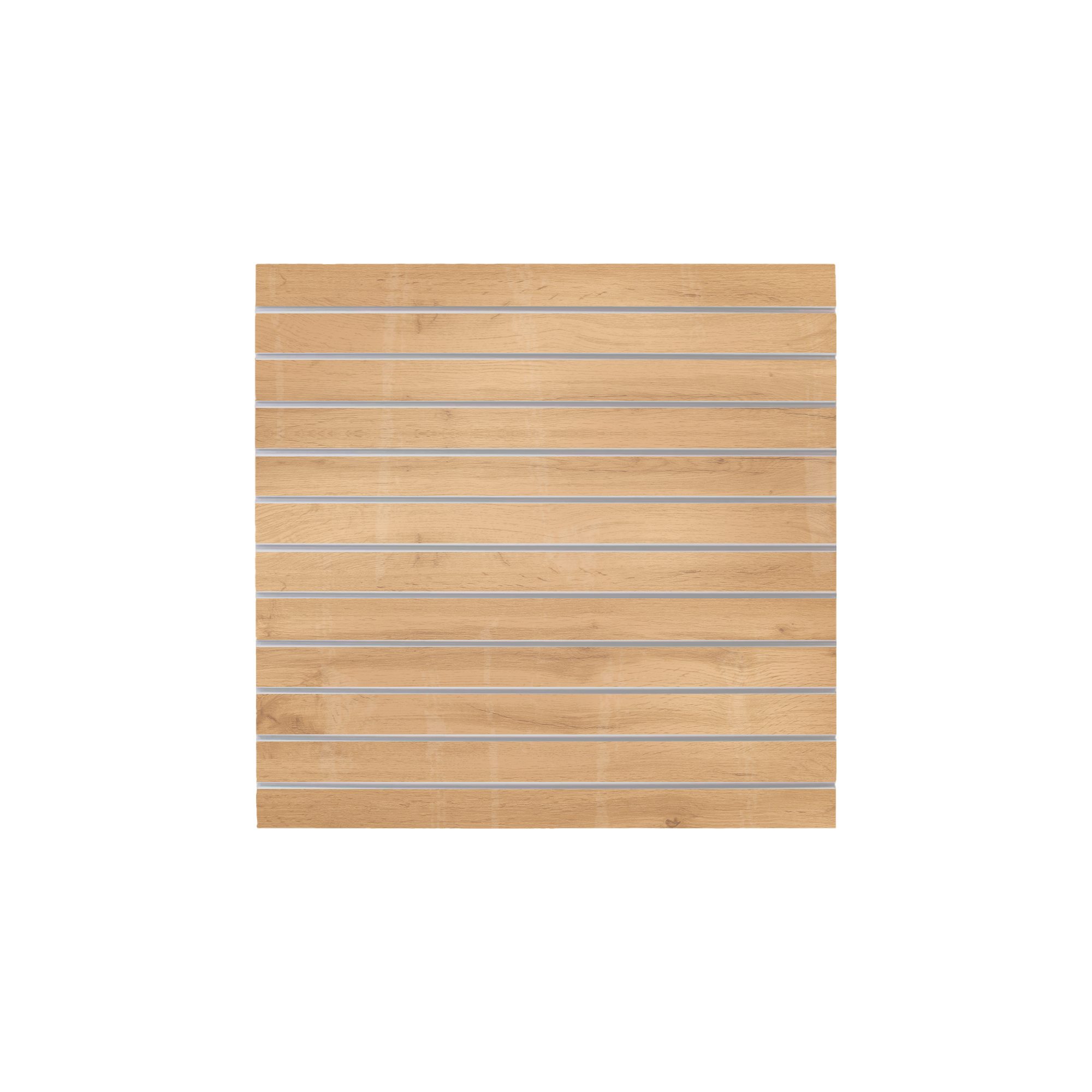 Rillepanel 120x120h cm med alu profiler, 18 mm MDF, Rustik eg