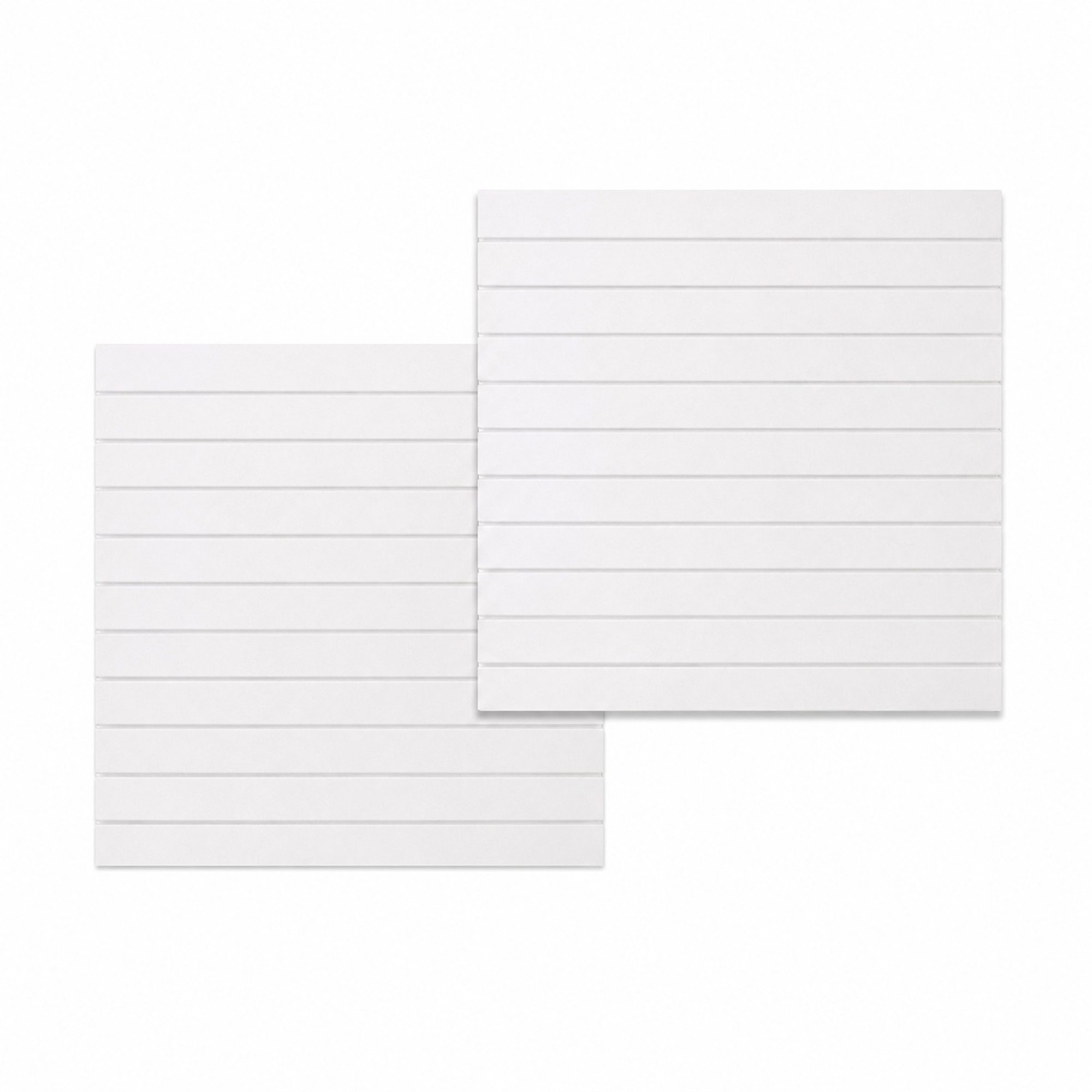Rillepanel 120x120h cm | 2-delt med hvide profiler, 18 mm MDF, Hvid