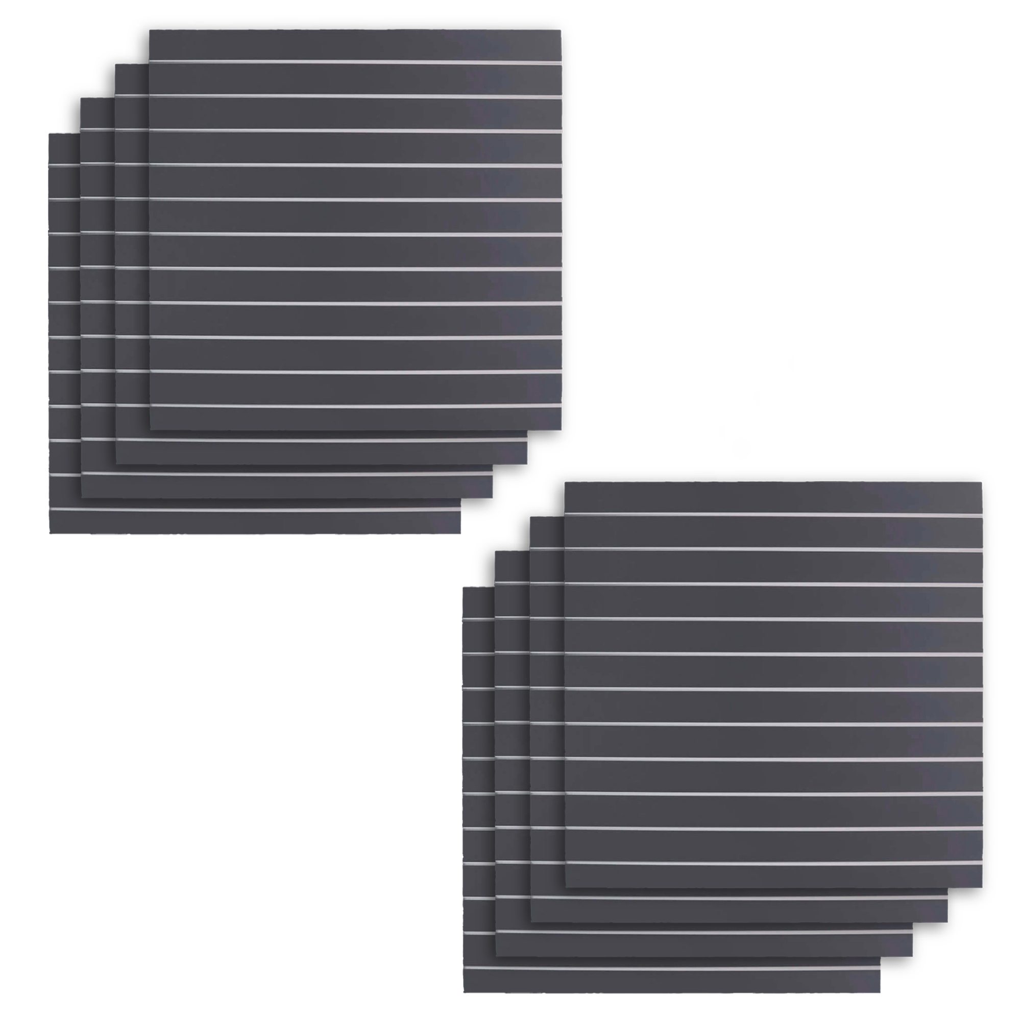 Rillepanel 120x120 cm | Pakke med 8 stk | Rilleafstand 10 cm | Antracit