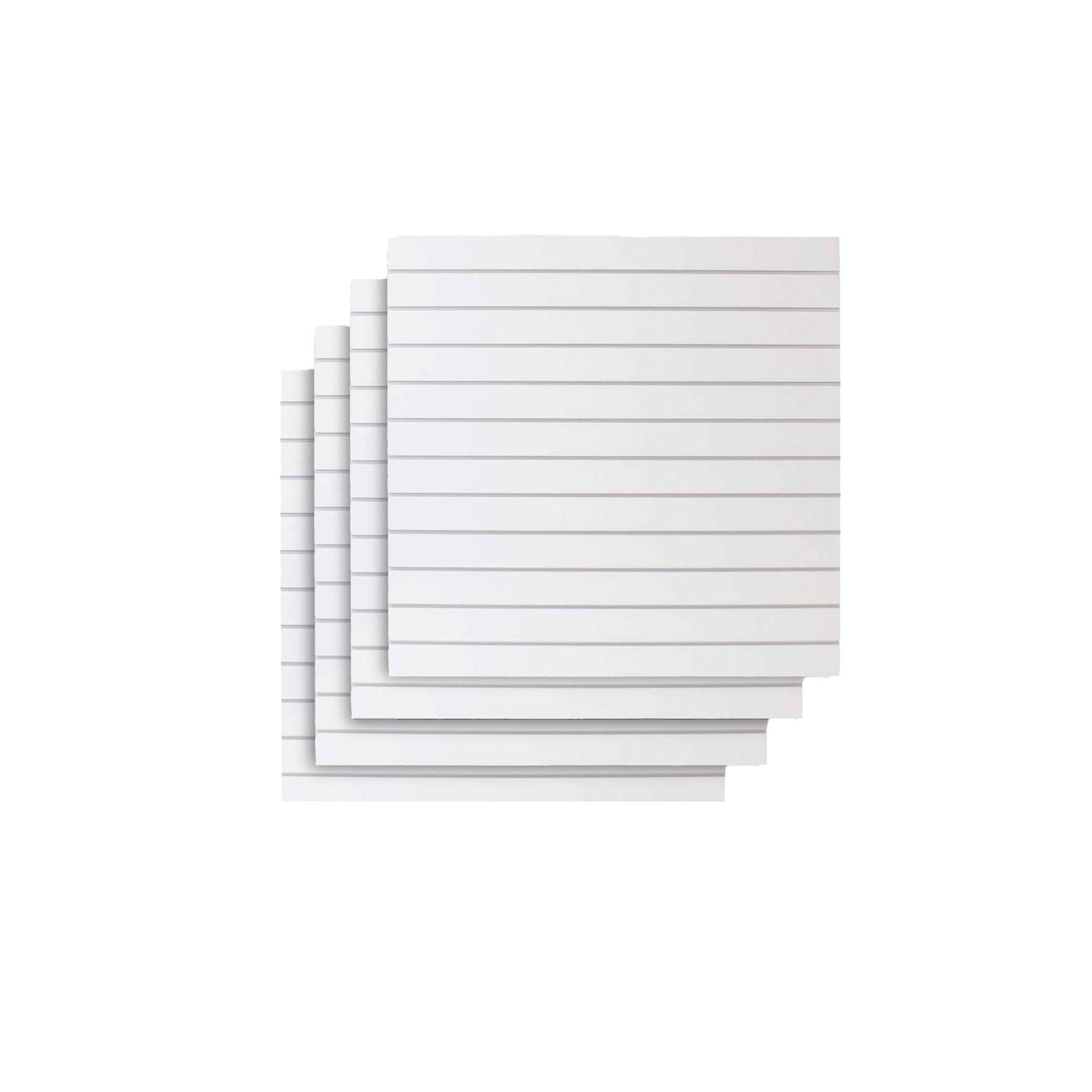 Rillepanel 120x120 cm | Pakke med 4 stk | Rilleafstand 10 cm | Hvid