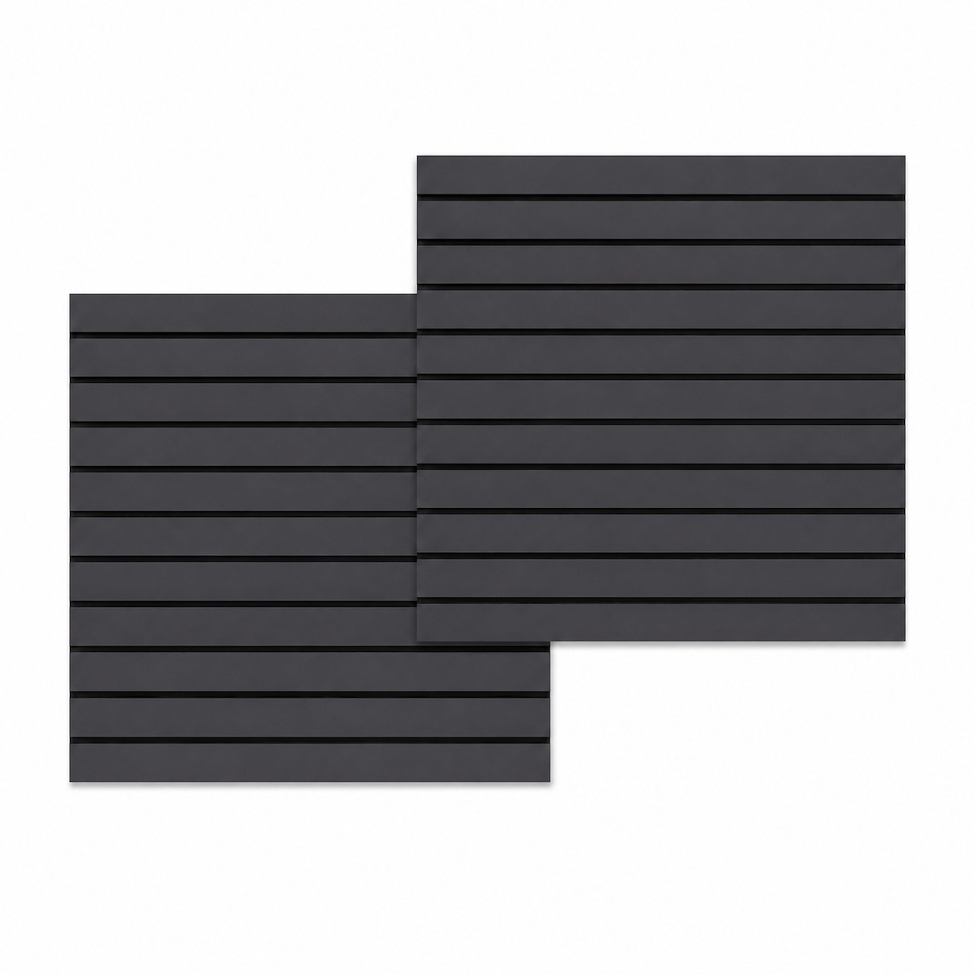 Rillepanel 120x120h cm | 2-pak med sorte profiler, 18 mm MDF, Antracit