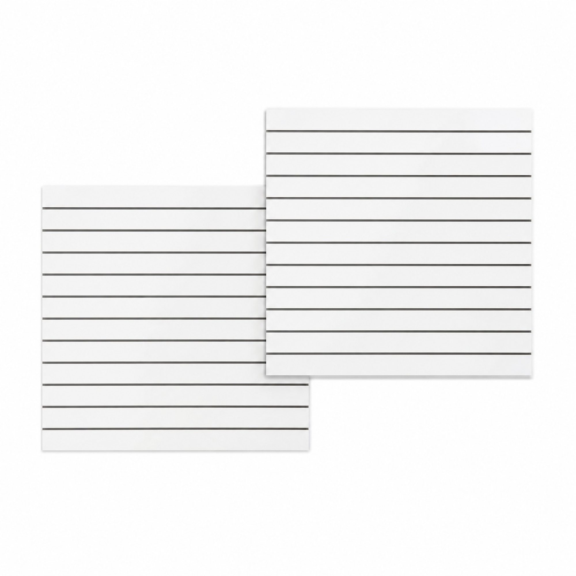 Rillepanel 120x120h cm | 2-pak med sorte profiler, 18 mm MDF, Hvid