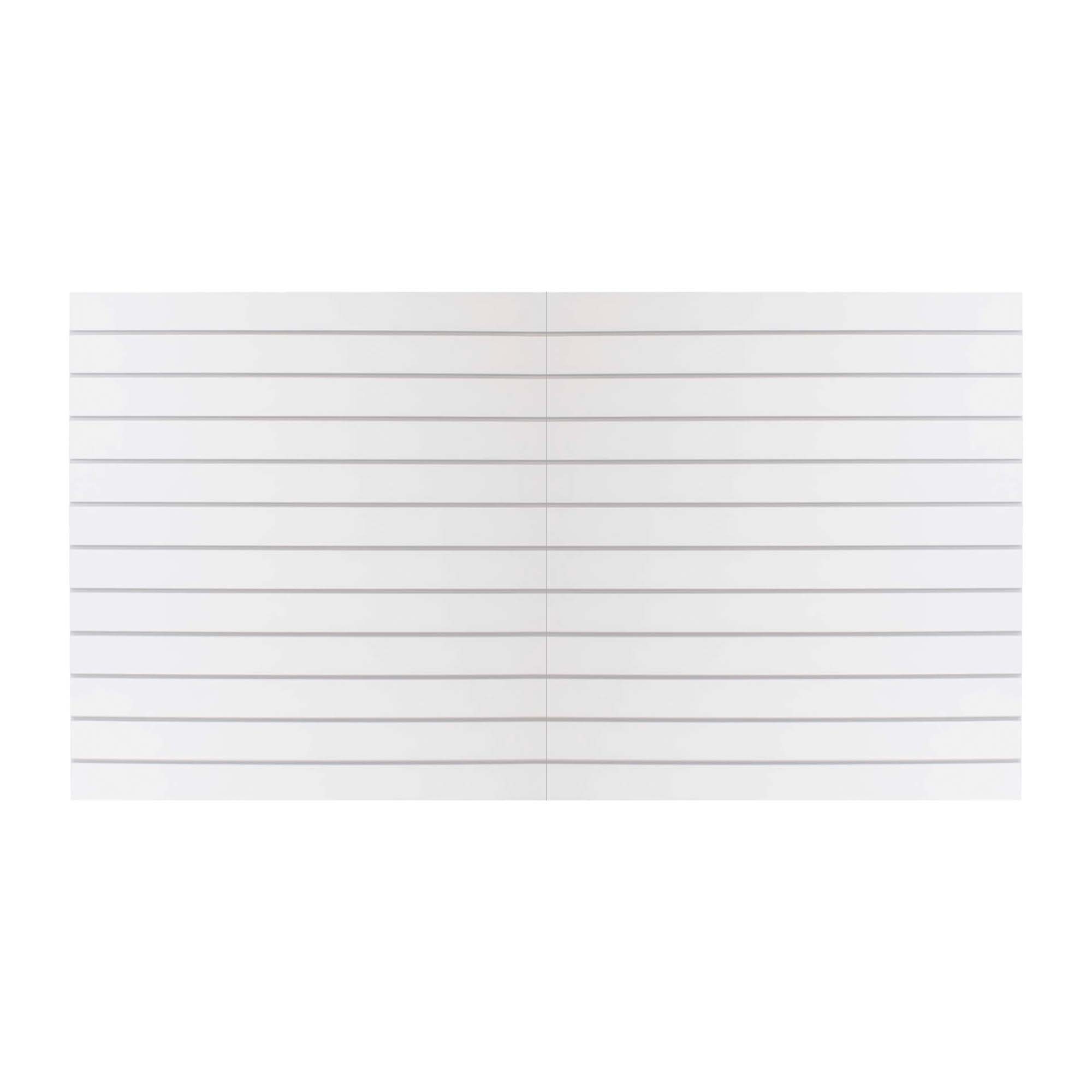 Rillepanel 240x120h cm | 2-delt med alu profiler, 18 mm MDF, Hvid