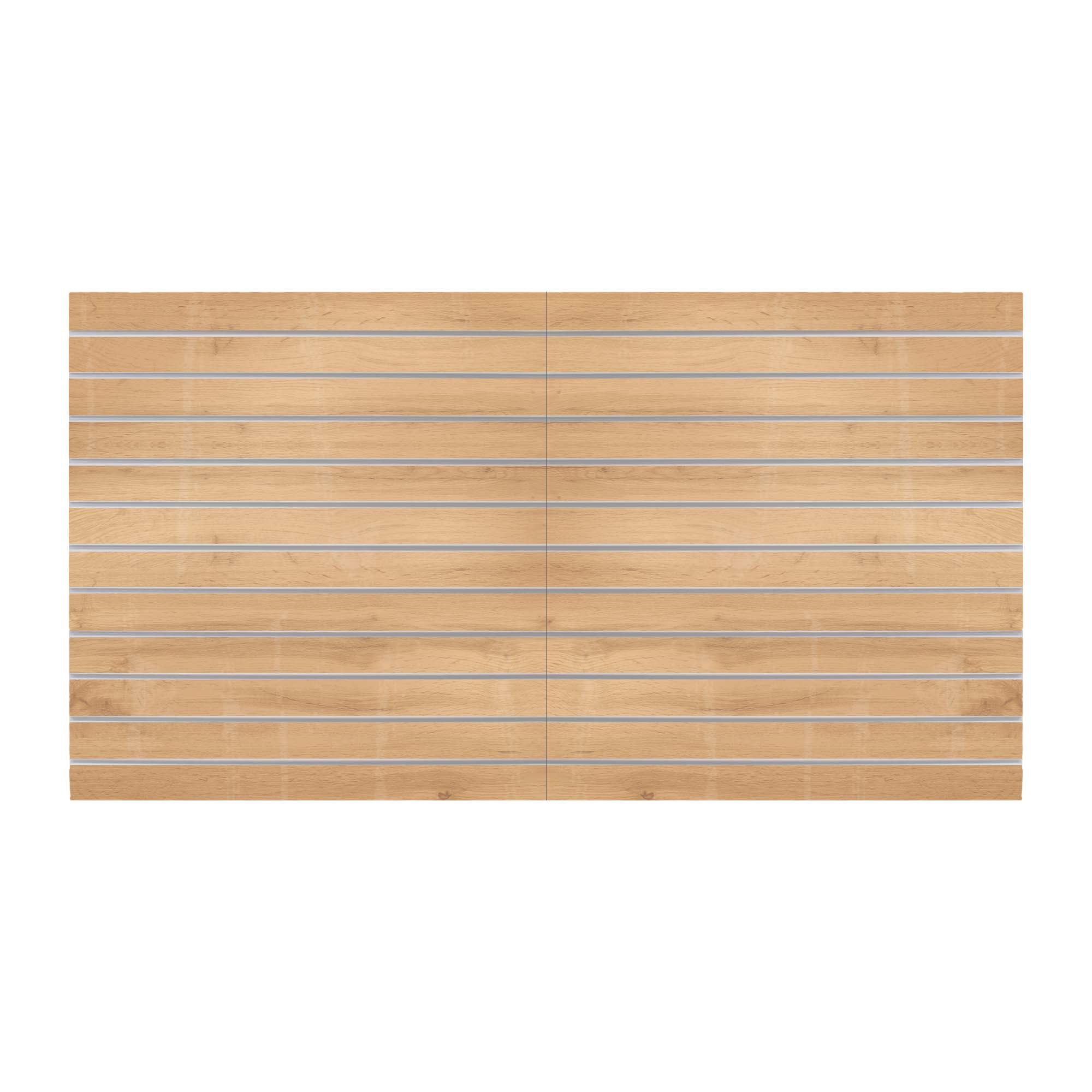 Rillepanel 240x120h cm | 2-delt med alu profiler, 18 mm MDF, Rustik eg