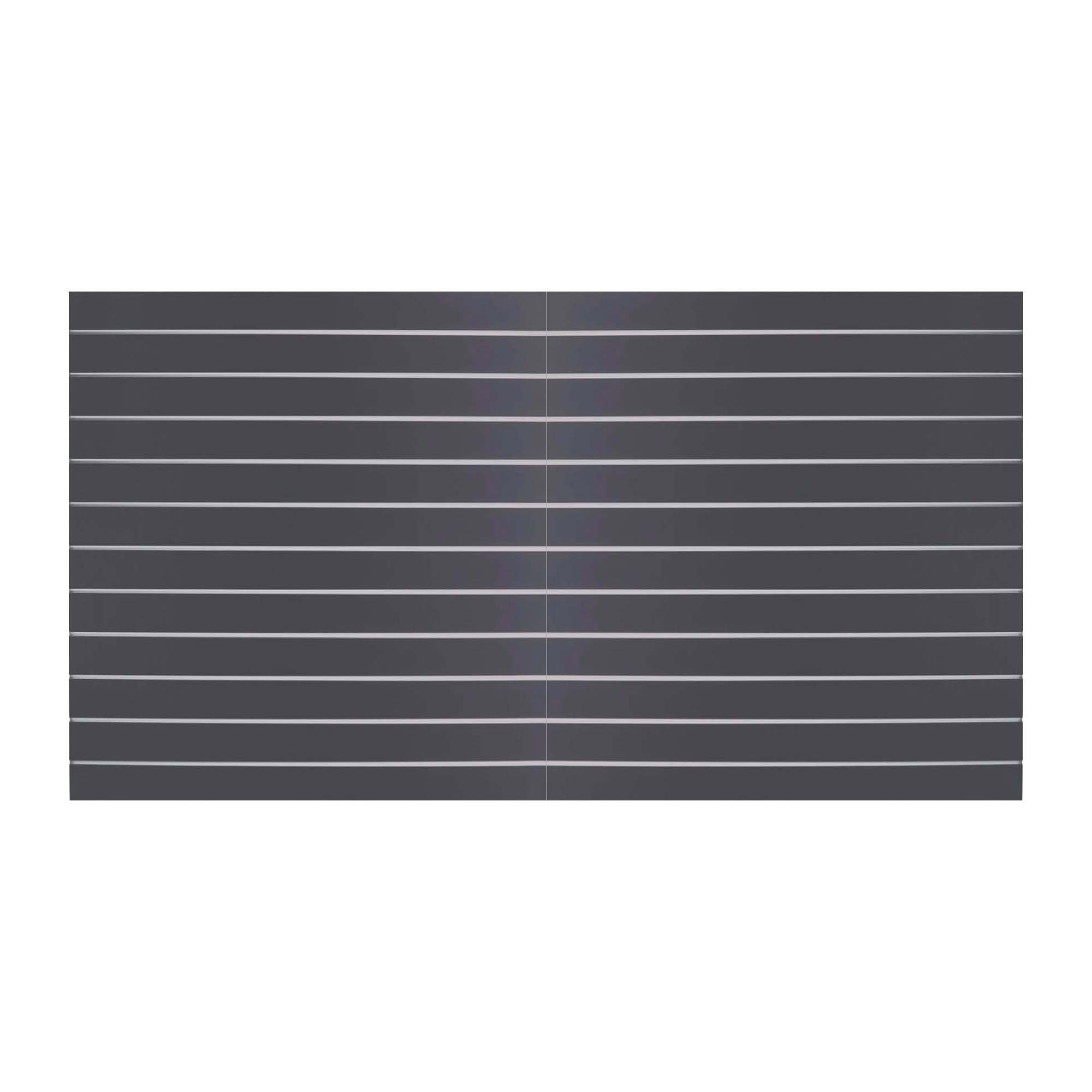 Rillepanel 240x120h cm | 2-delt med hvide profiler, 18 mm MDF, Antracit