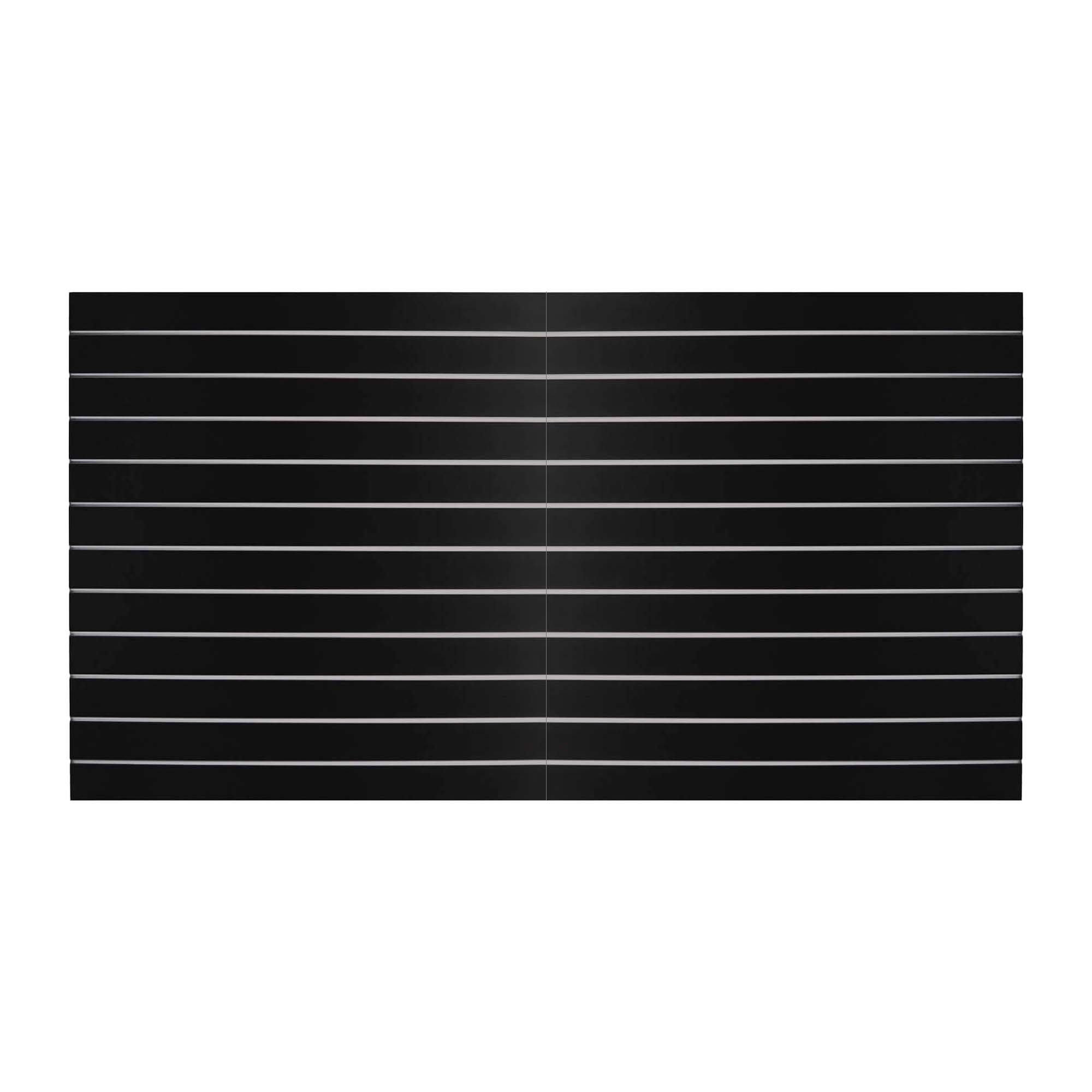 Rillepanel 240x120h cm | 2-delt med hvide profiler, 18 mm MDF, Sort