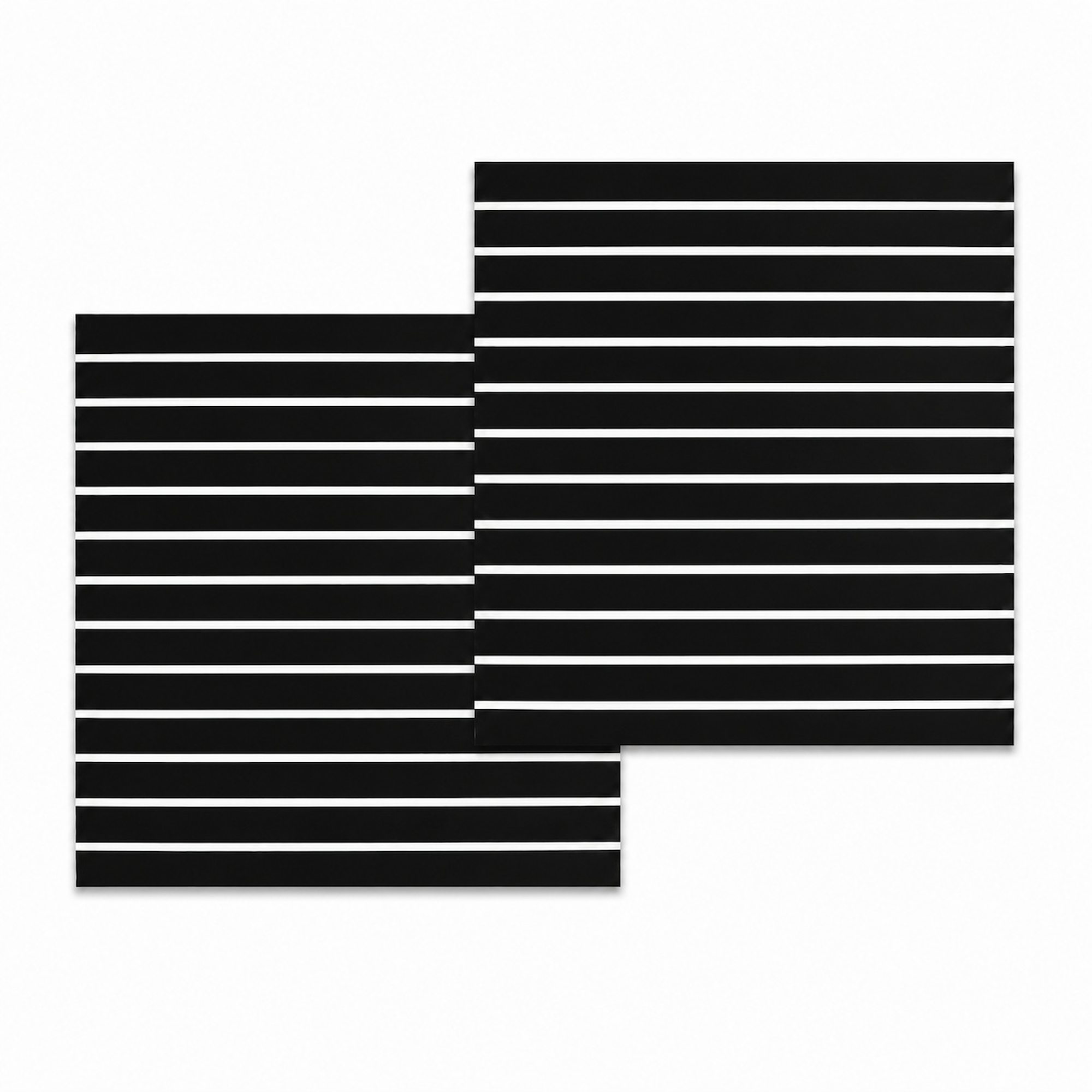 Rillepanel 120x120h cm | 2-pak med hvide profiler, 18 mm MDF, Sort
