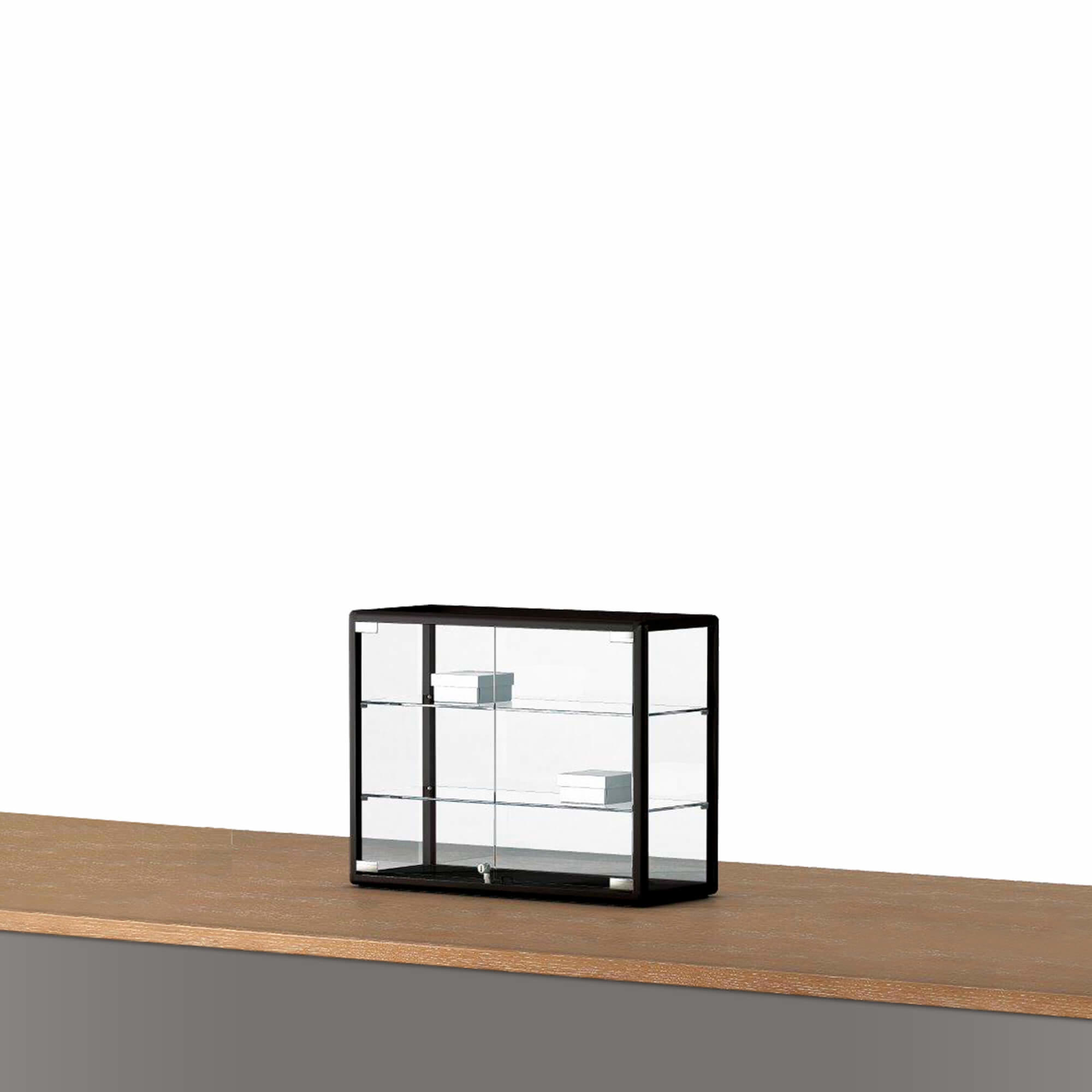 Glasmontre Lux til bord bred, Sort